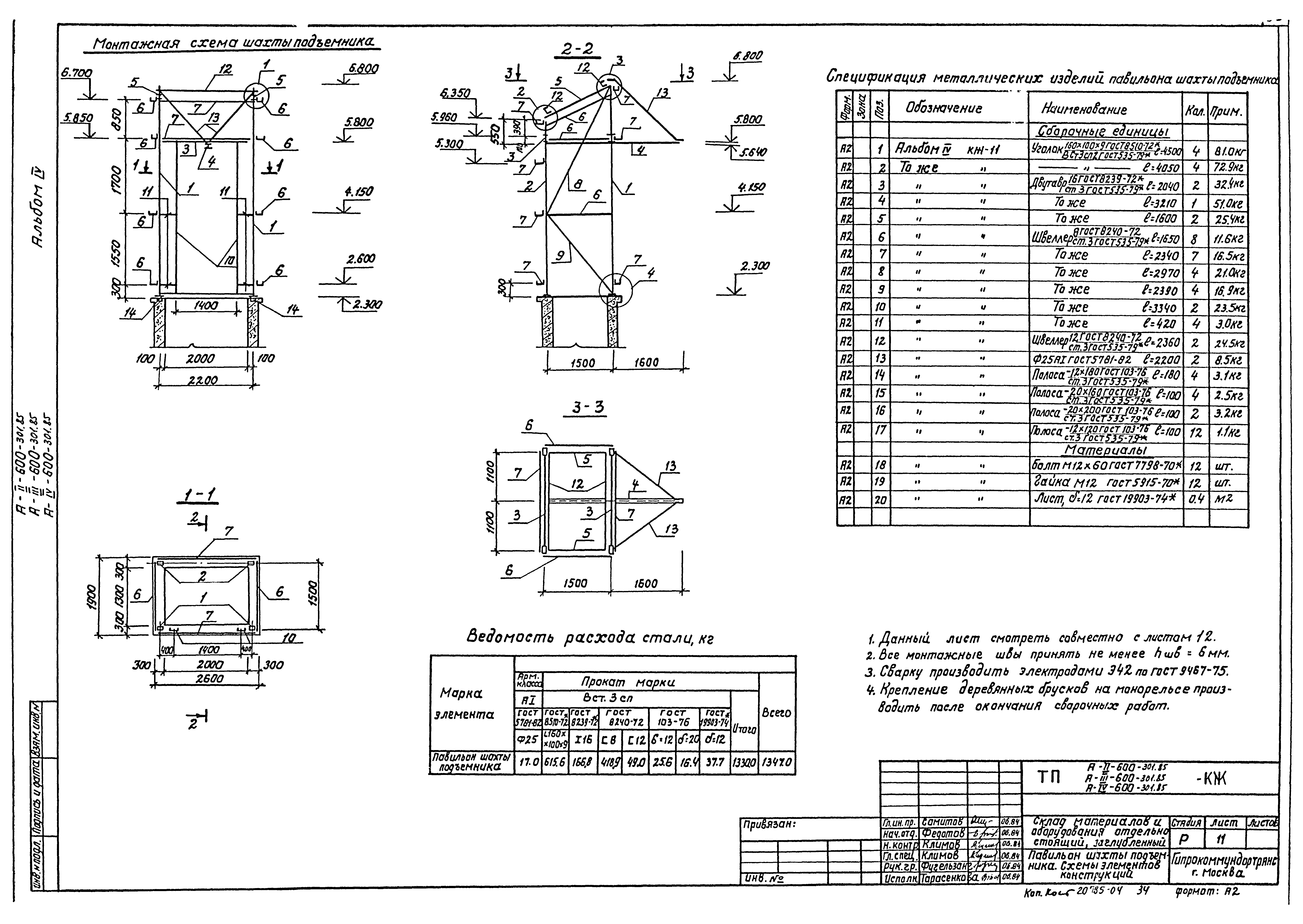 Типовой проект А-II,III,IV-600-301.85