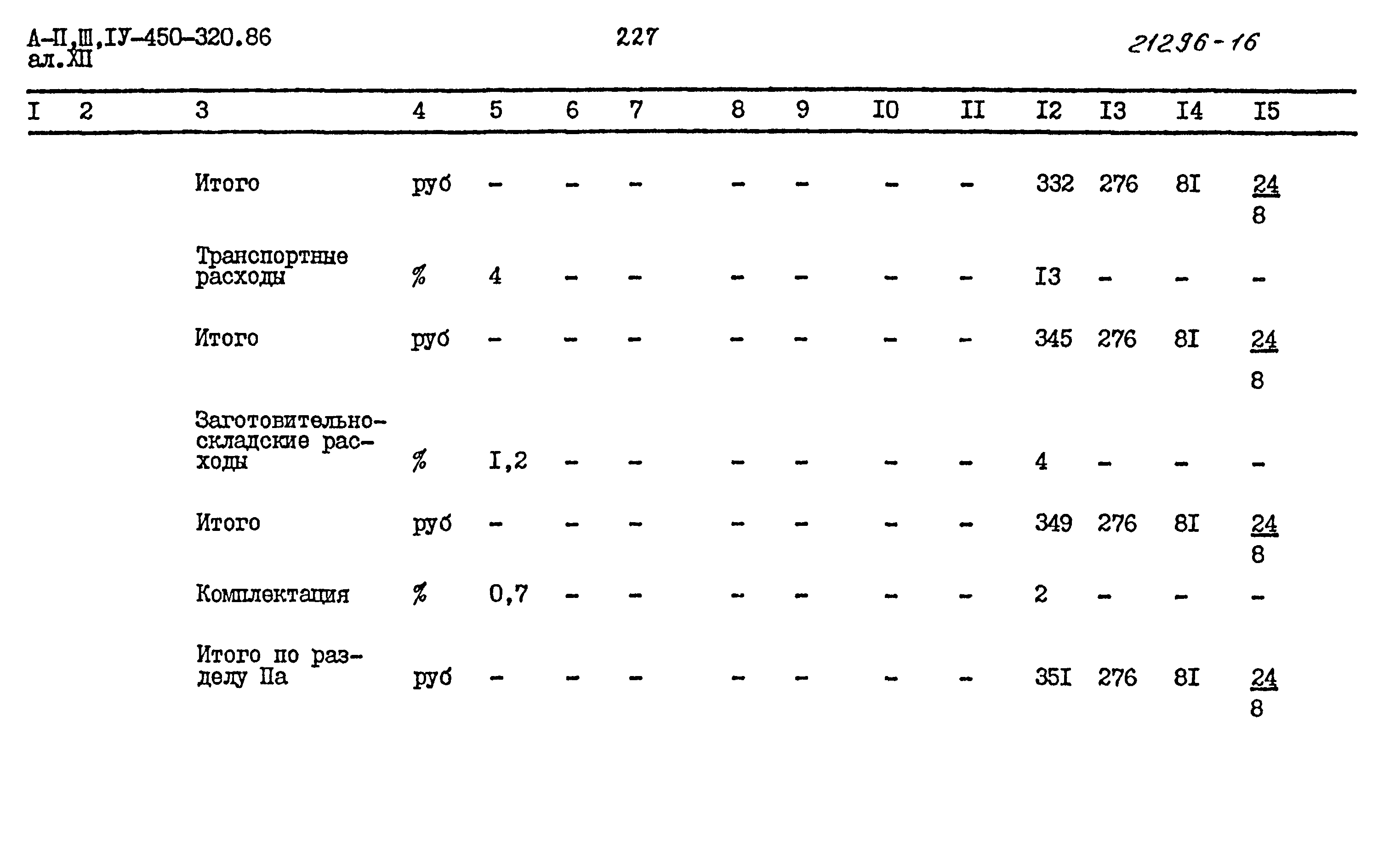 Типовой проект А-II,III,IV-450-320.86