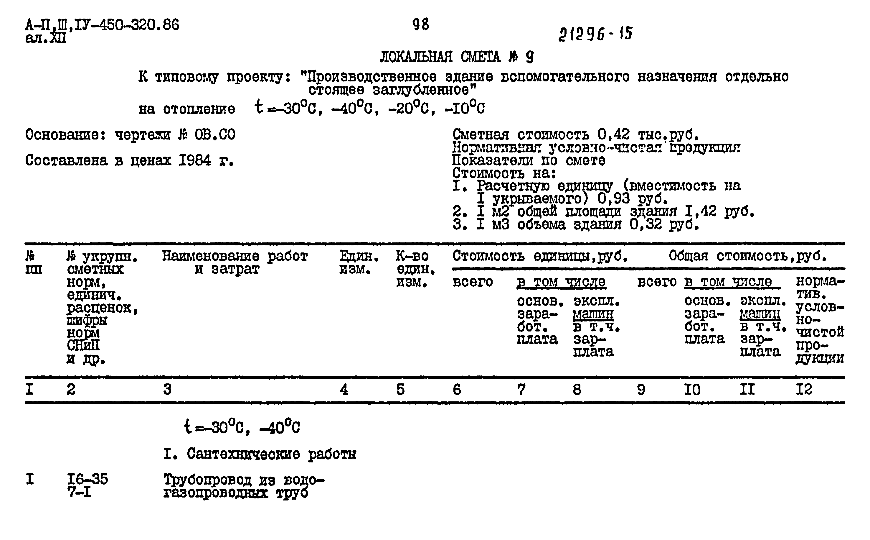 Типовой проект А-II,III,IV-450-320.86