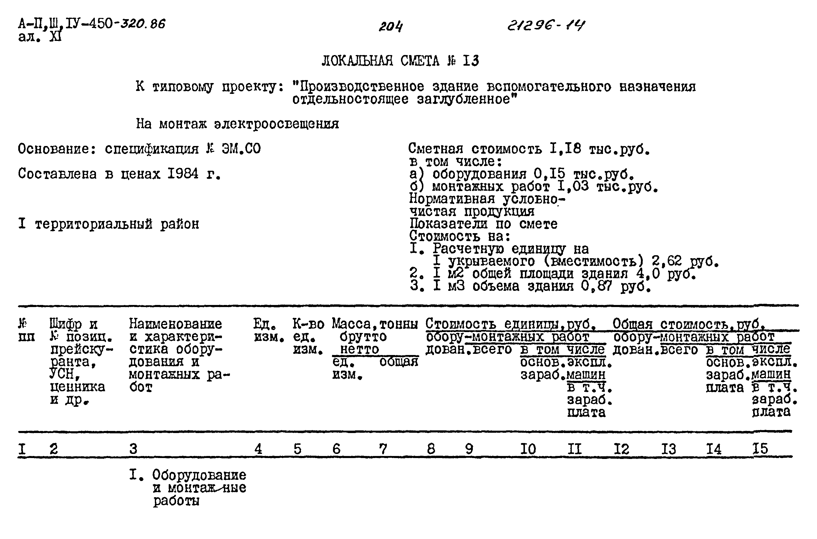 Типовой проект А-II,III,IV-450-320.86