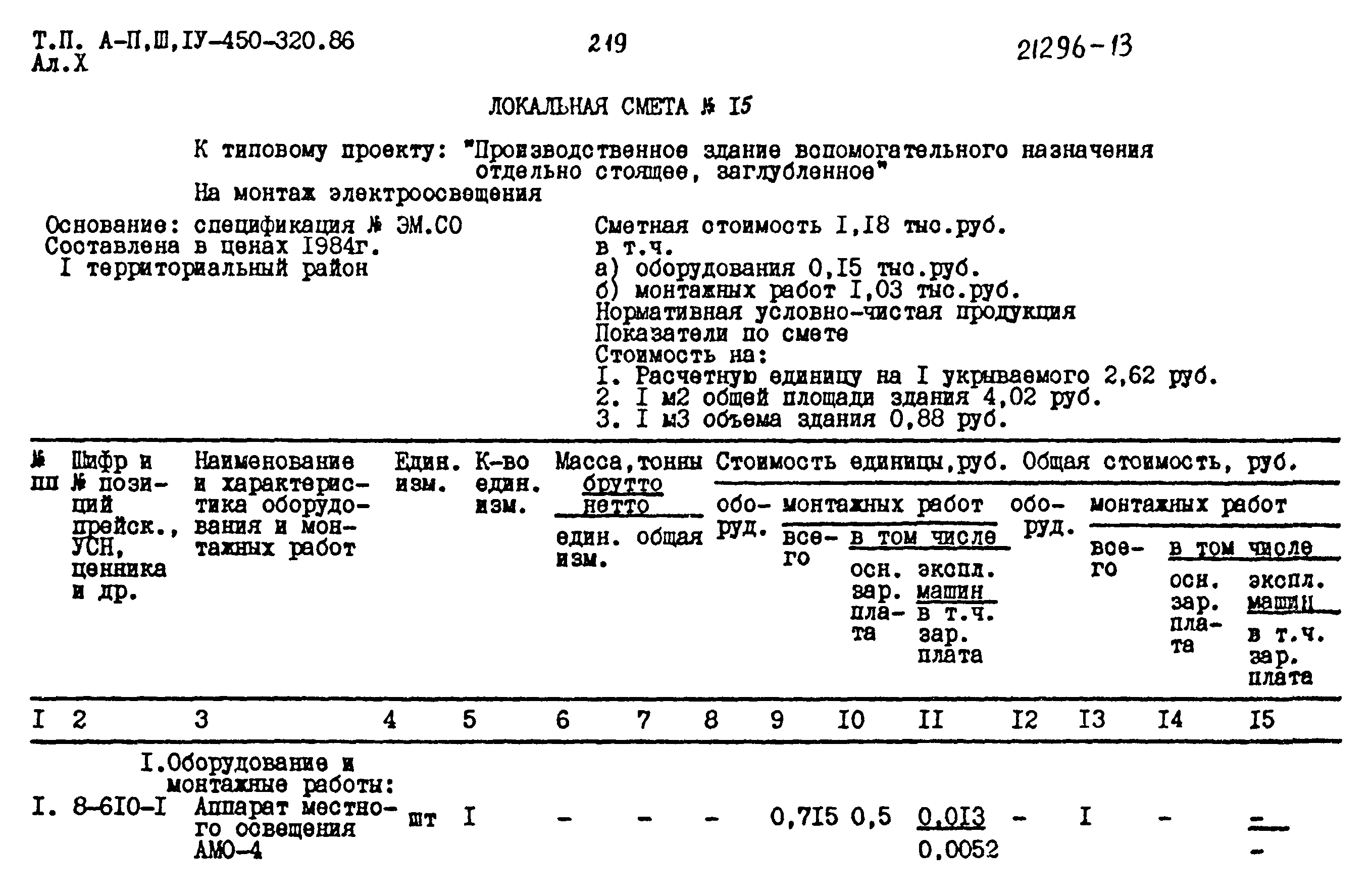 Типовой проект А-II,III,IV-450-320.86