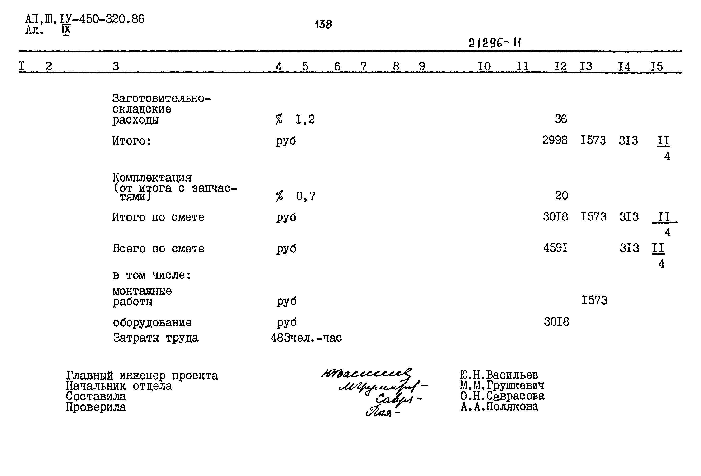 Типовой проект А-II,III,IV-450-320.86