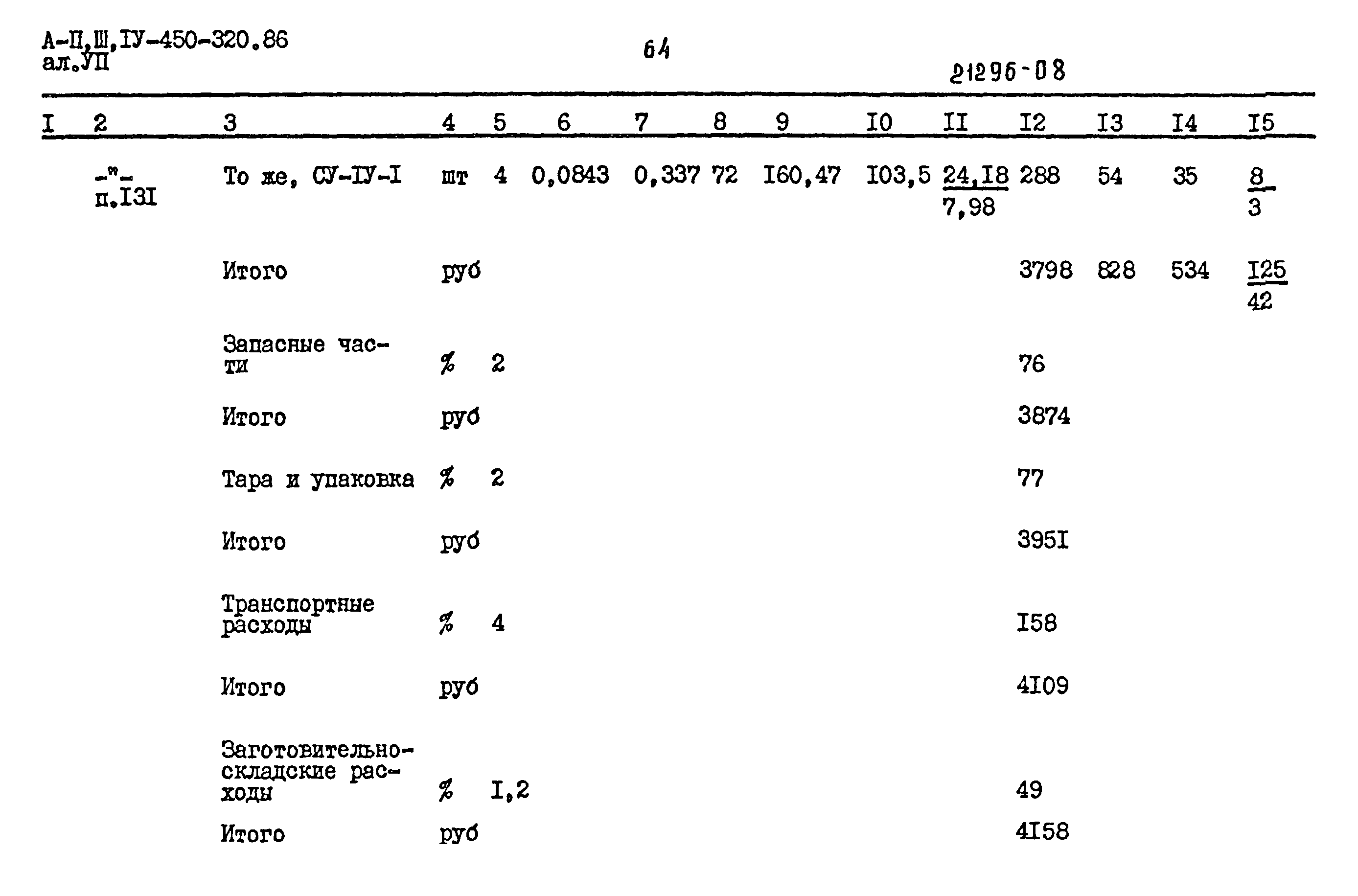 Типовой проект А-II,III,IV-450-320.86