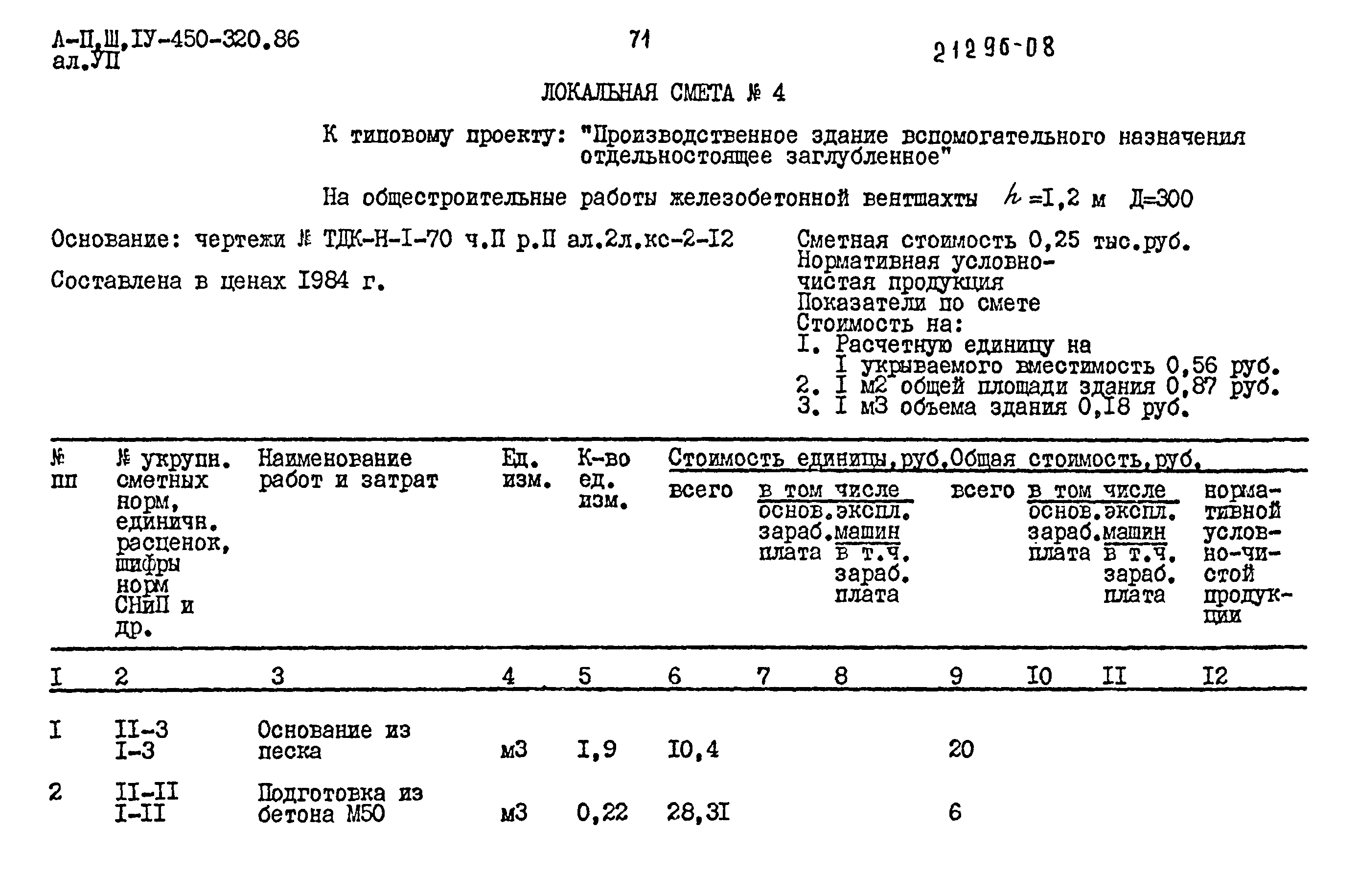Типовой проект А-II,III,IV-450-320.86