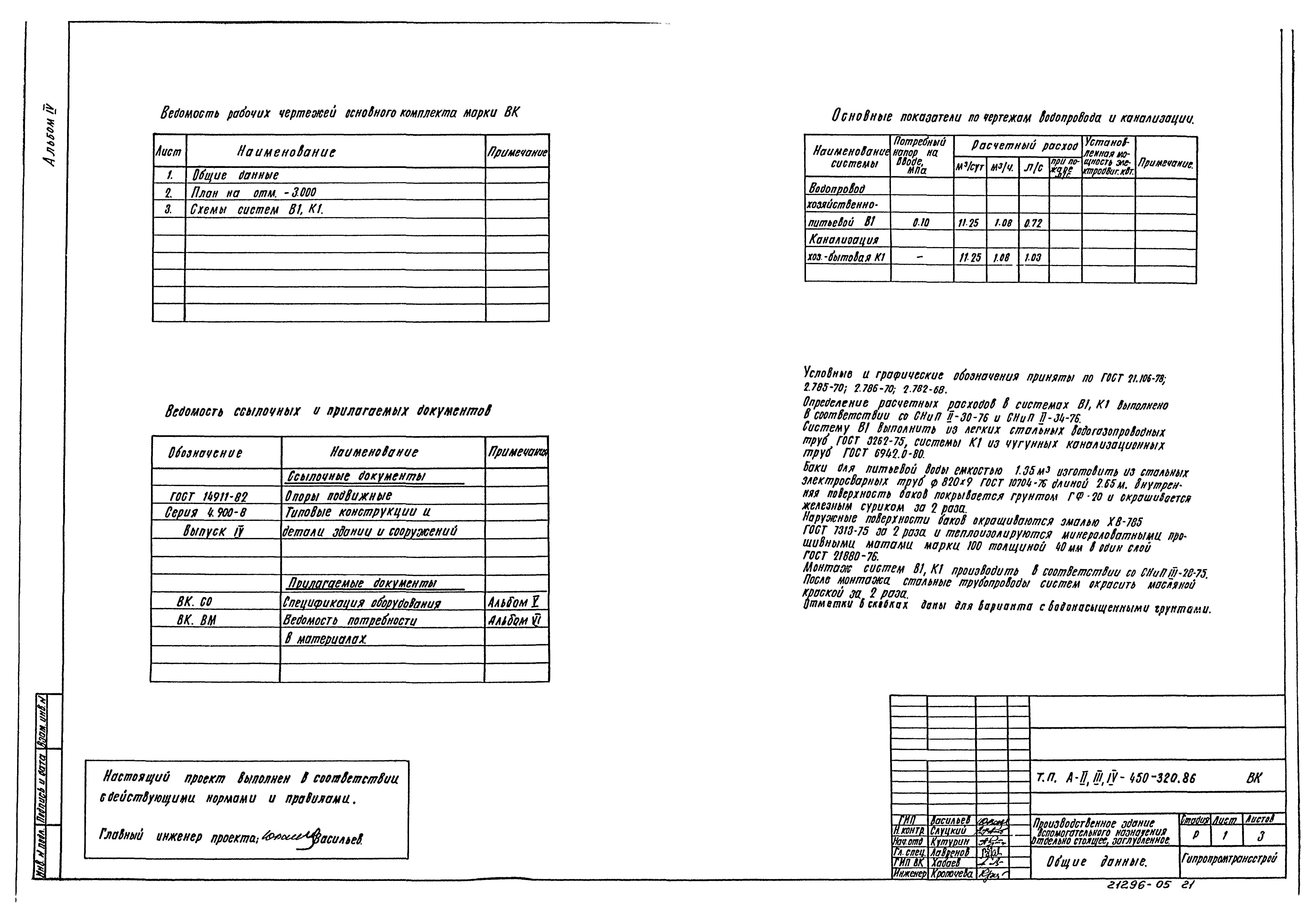 Типовой проект А-II,III,IV-450-320.86