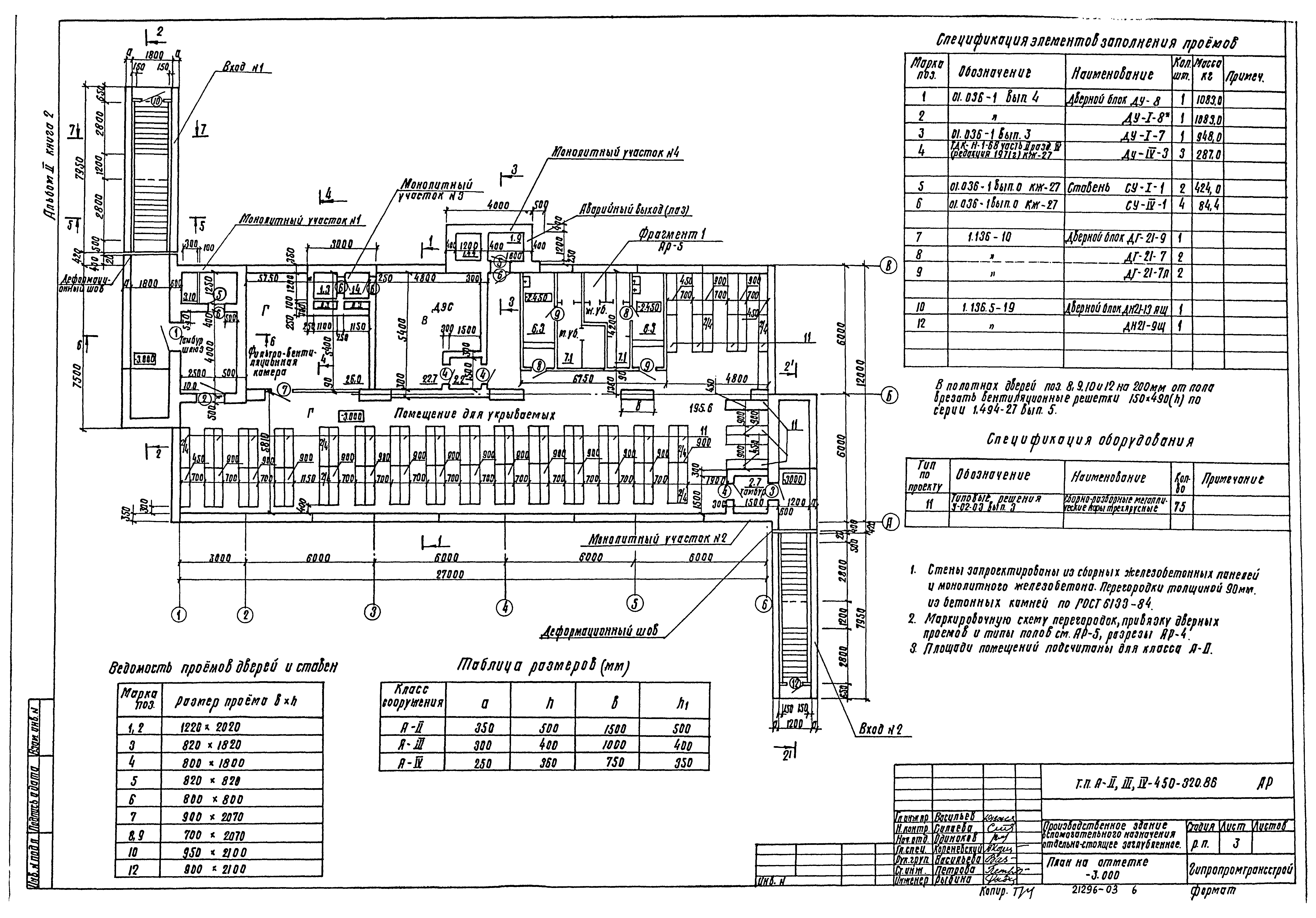 Типовой проект А-II,III,IV-450-320.86