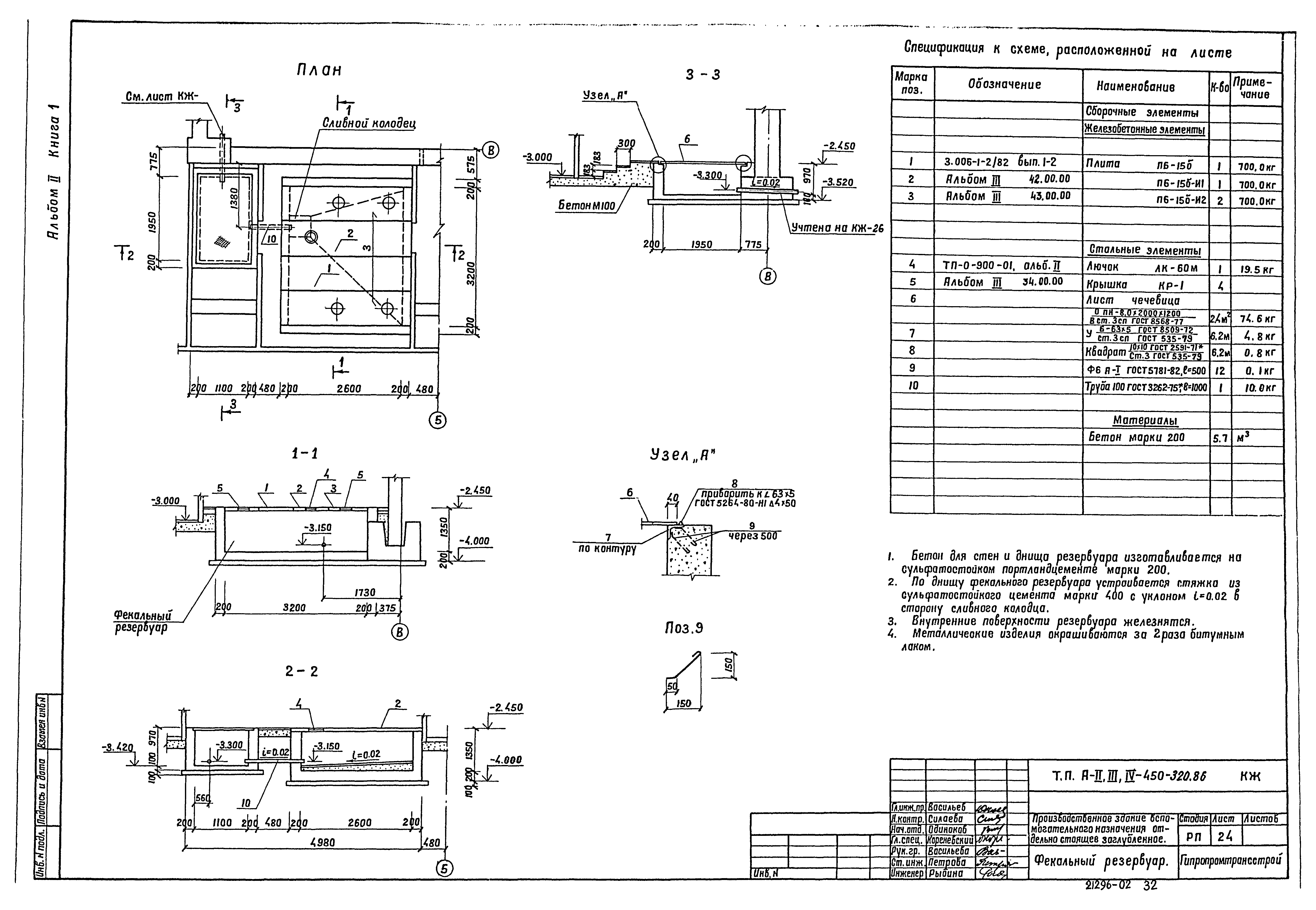 Типовой проект А-II,III,IV-450-320.86