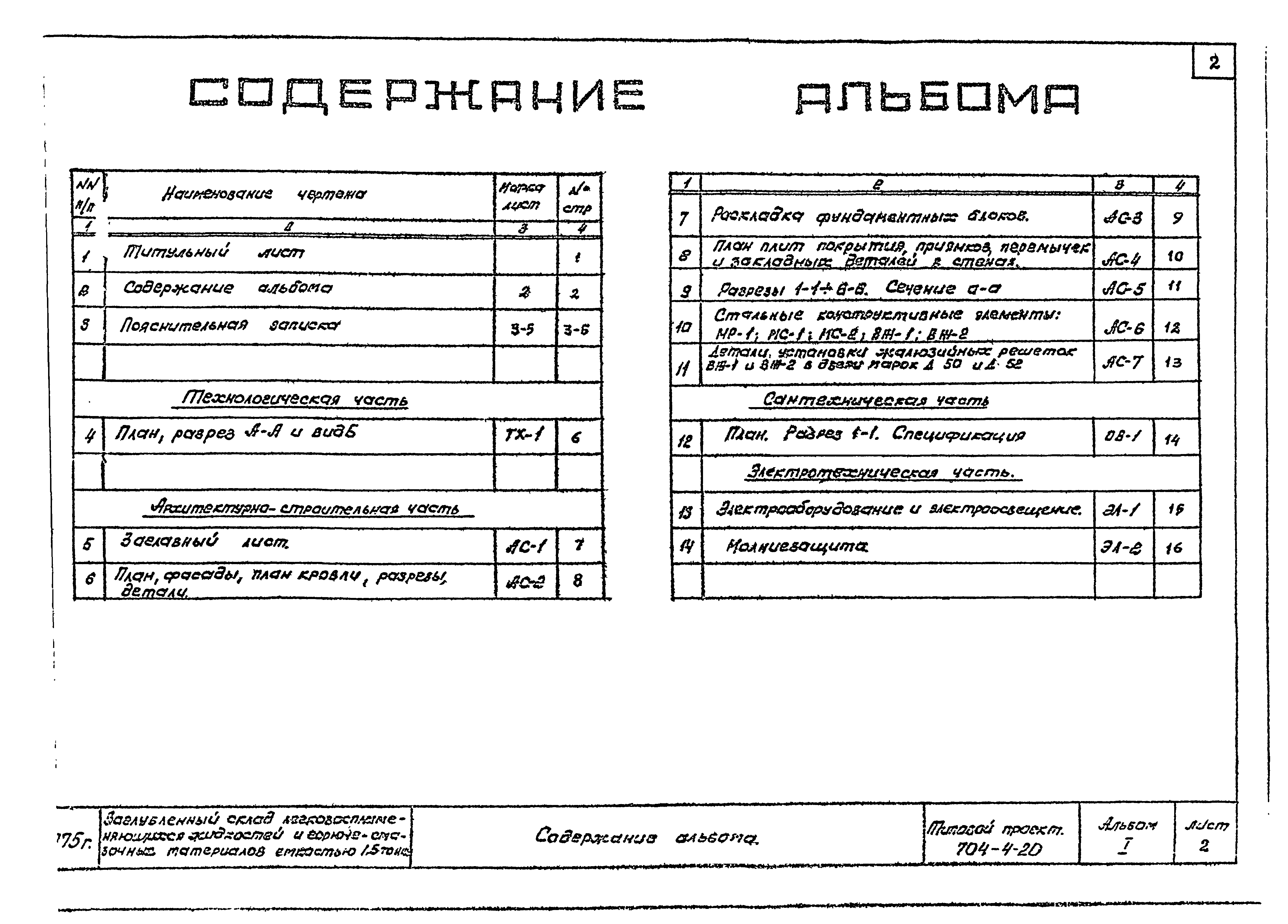 Типовой проект 704-4-20