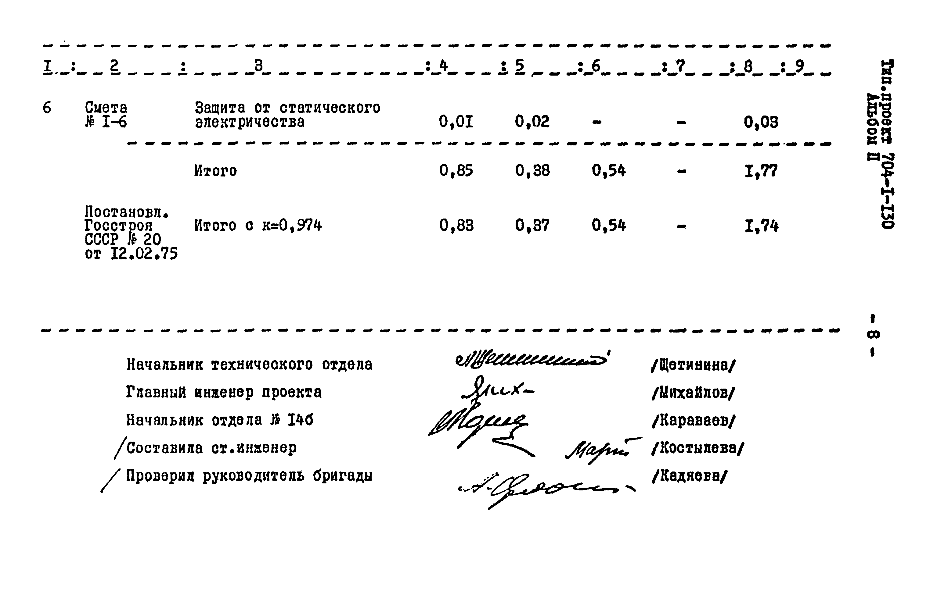 Типовой проект 704-1-130