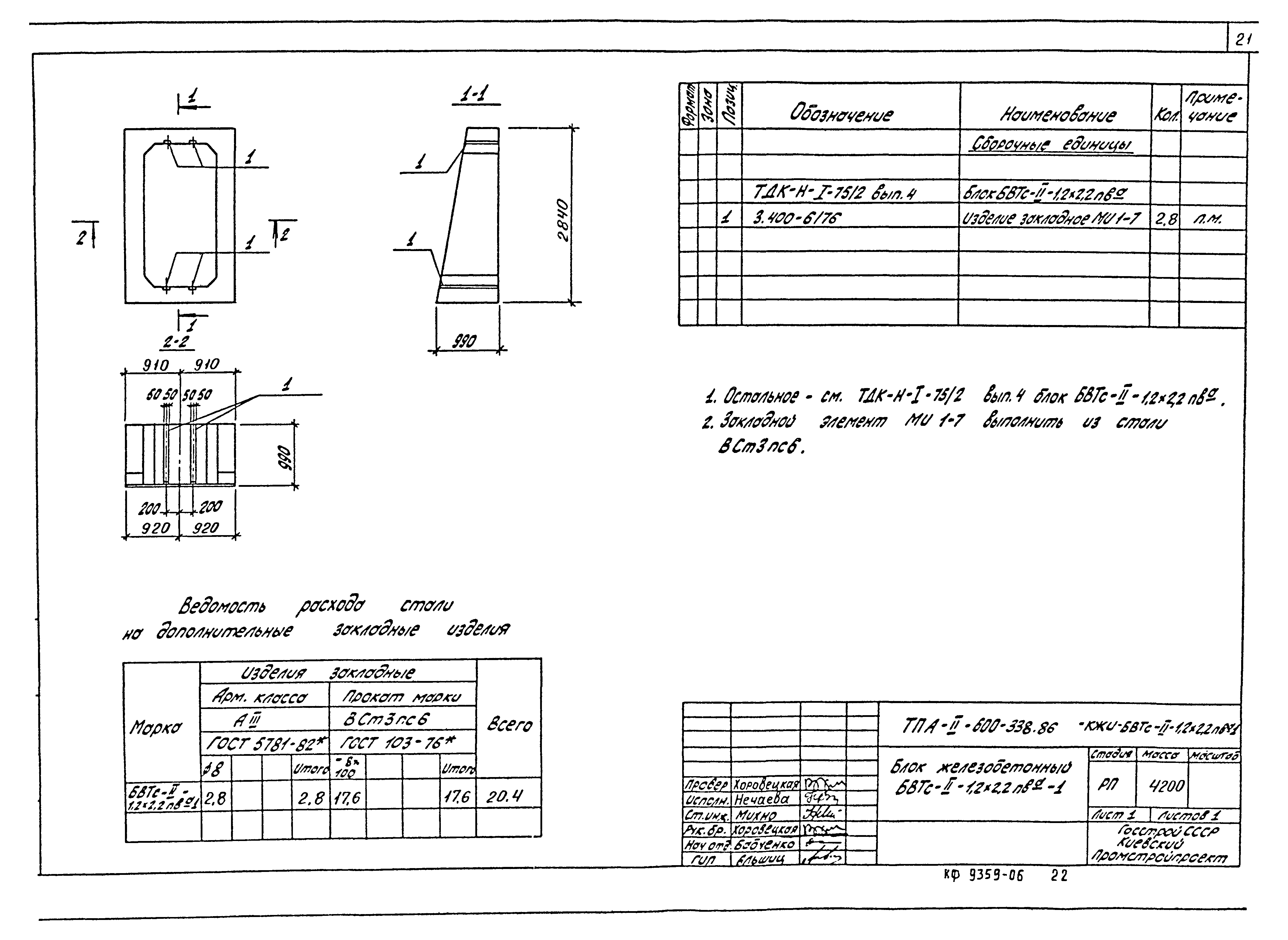 Типовой проект А-II-600-338.86