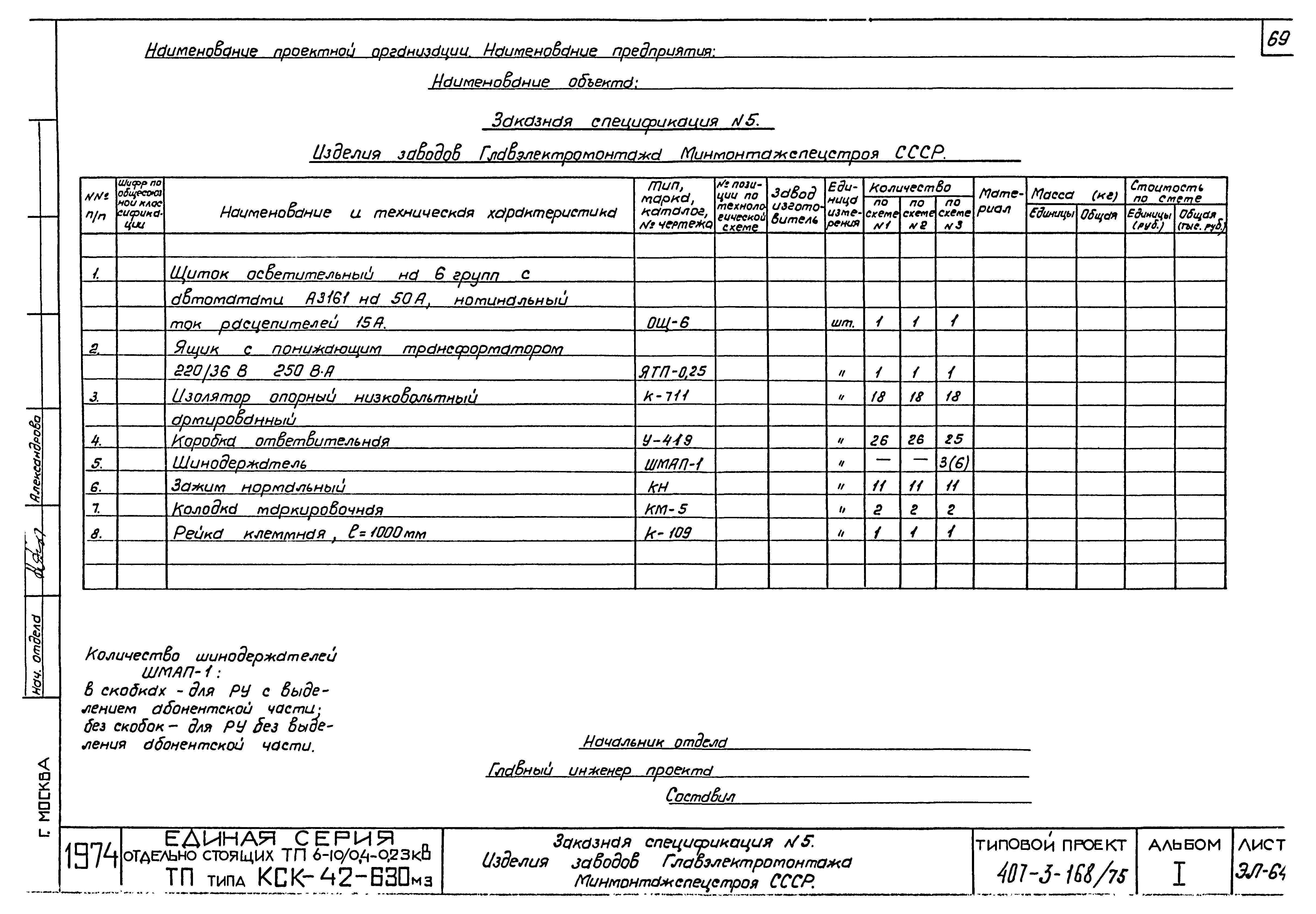 Типовой проект 407-3-168/75
