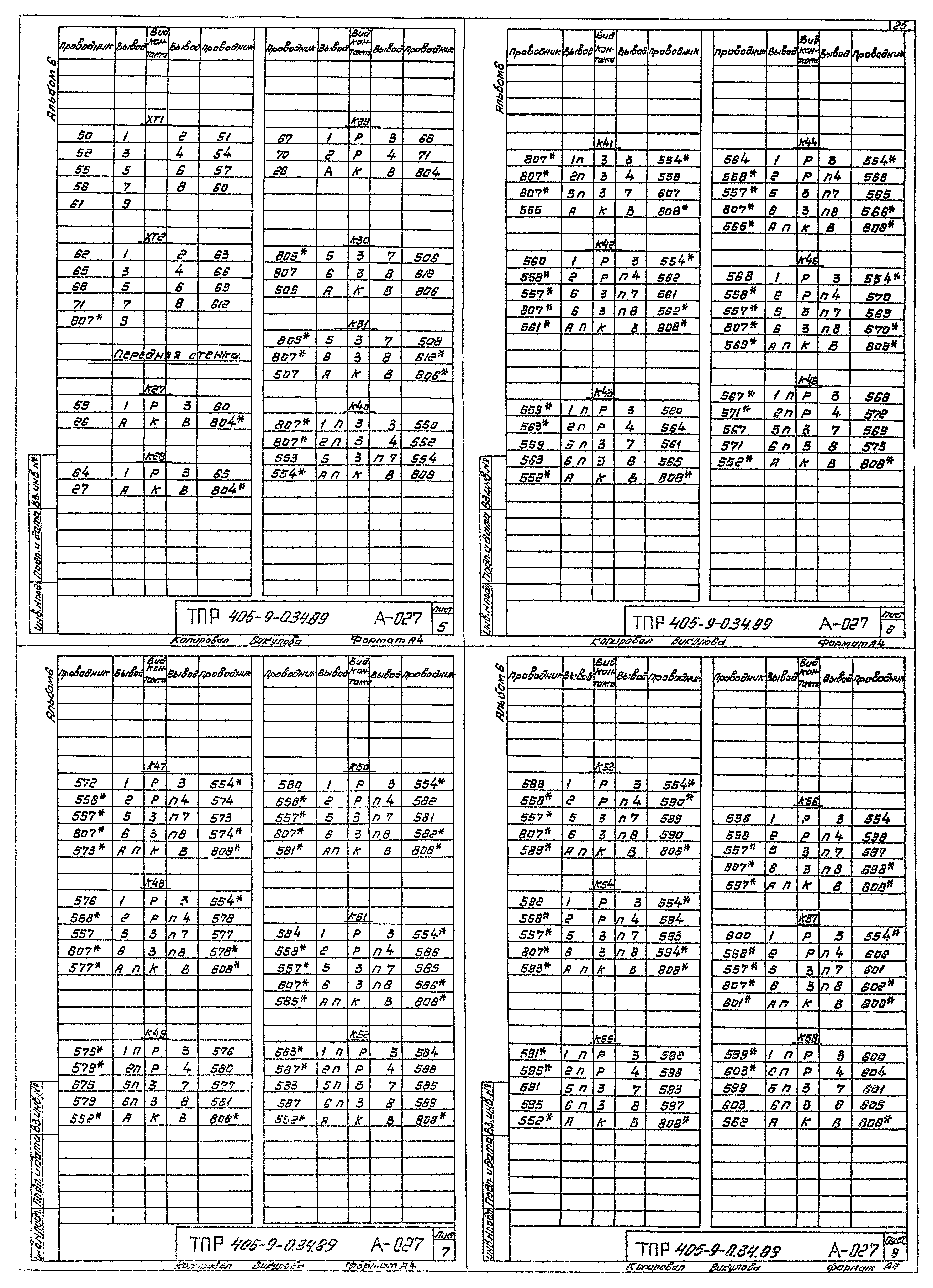 Типовые проектные решения 405-9-034.89