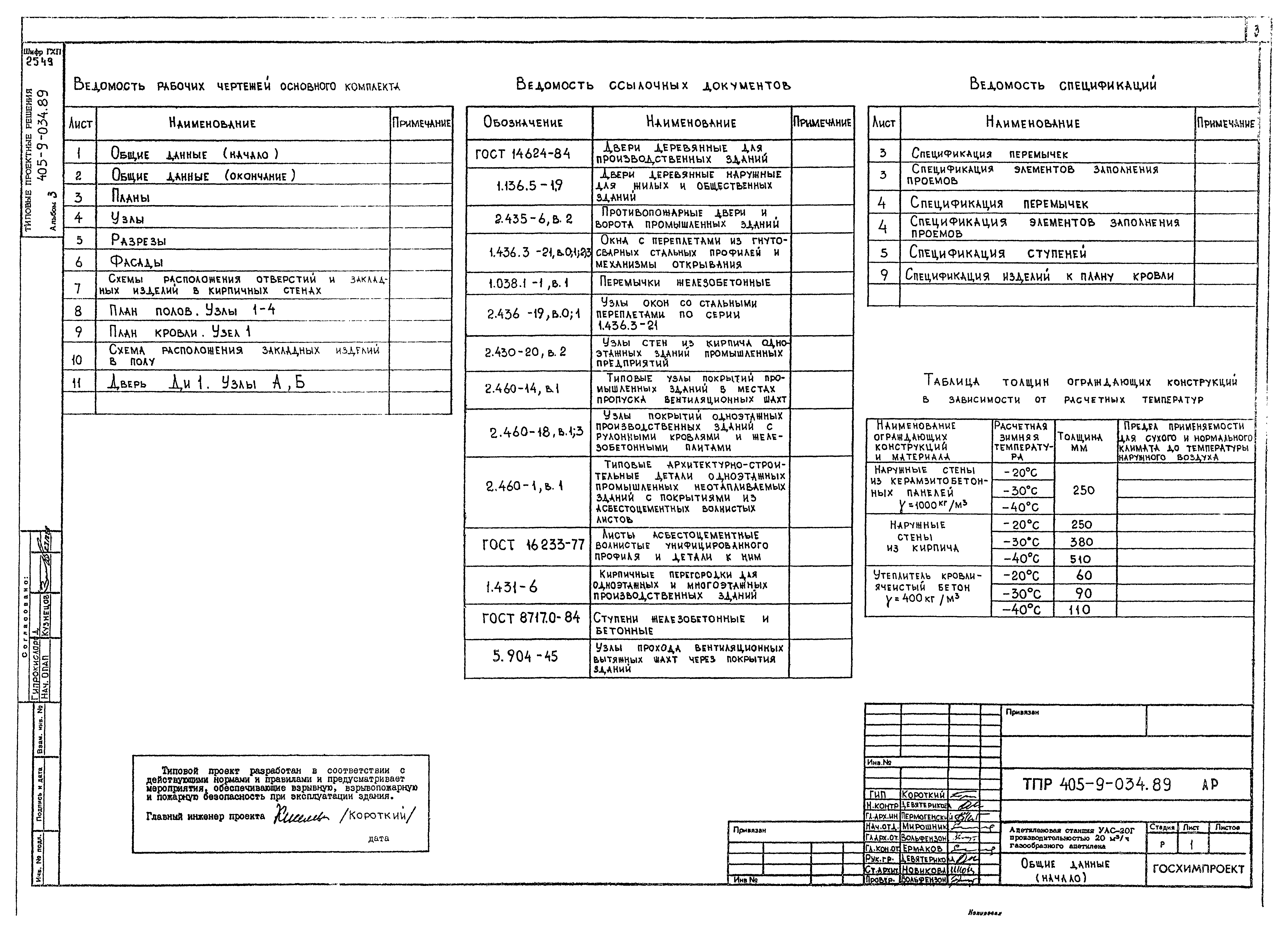 Типовые проектные решения 405-9-034.89