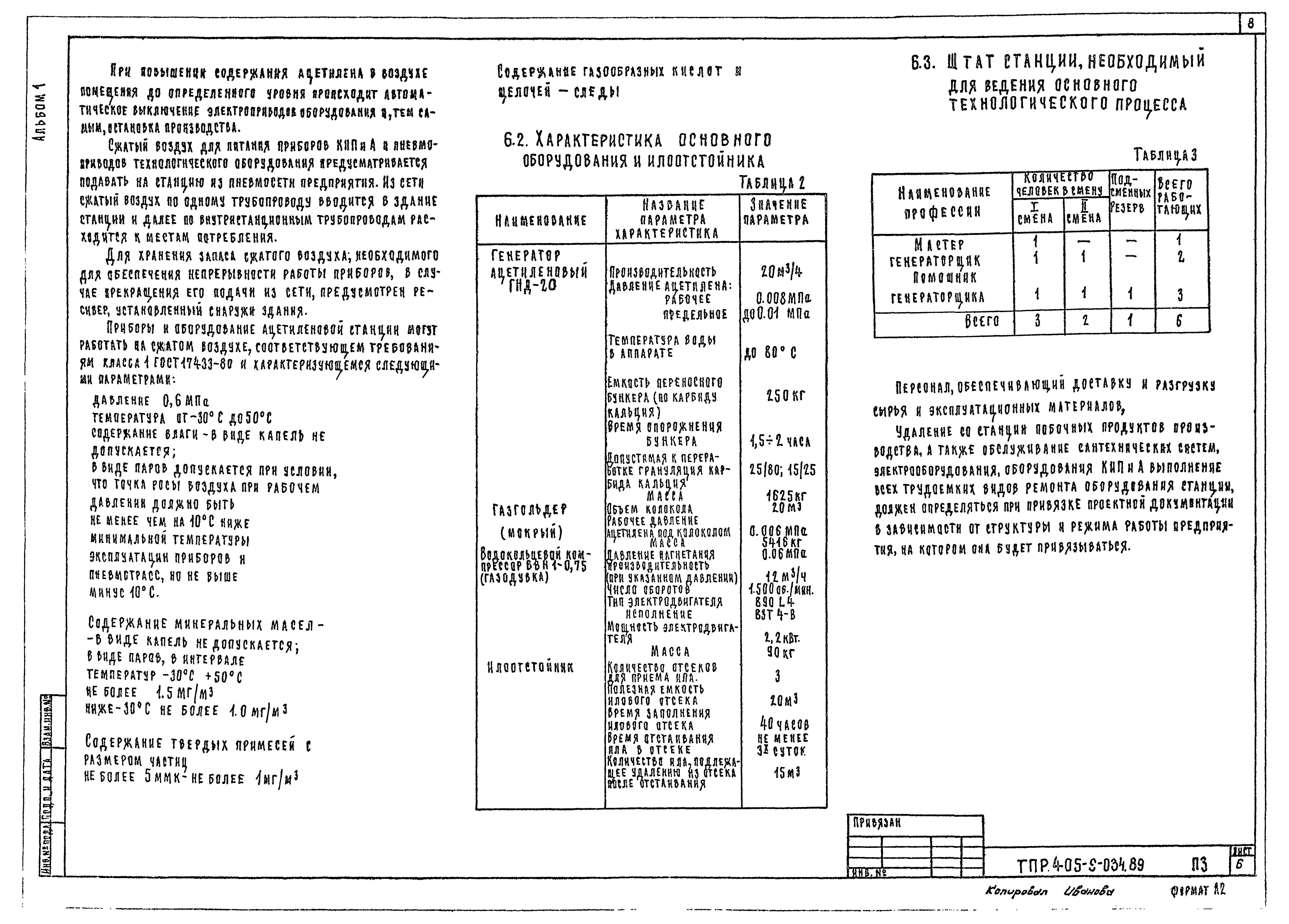 Типовые проектные решения 405-9-034.89