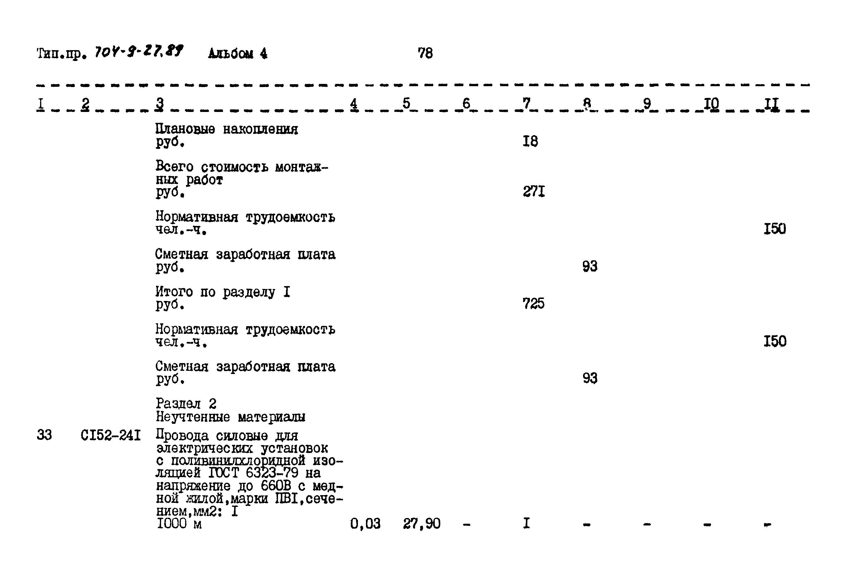 Типовой проект 704-9-27.89