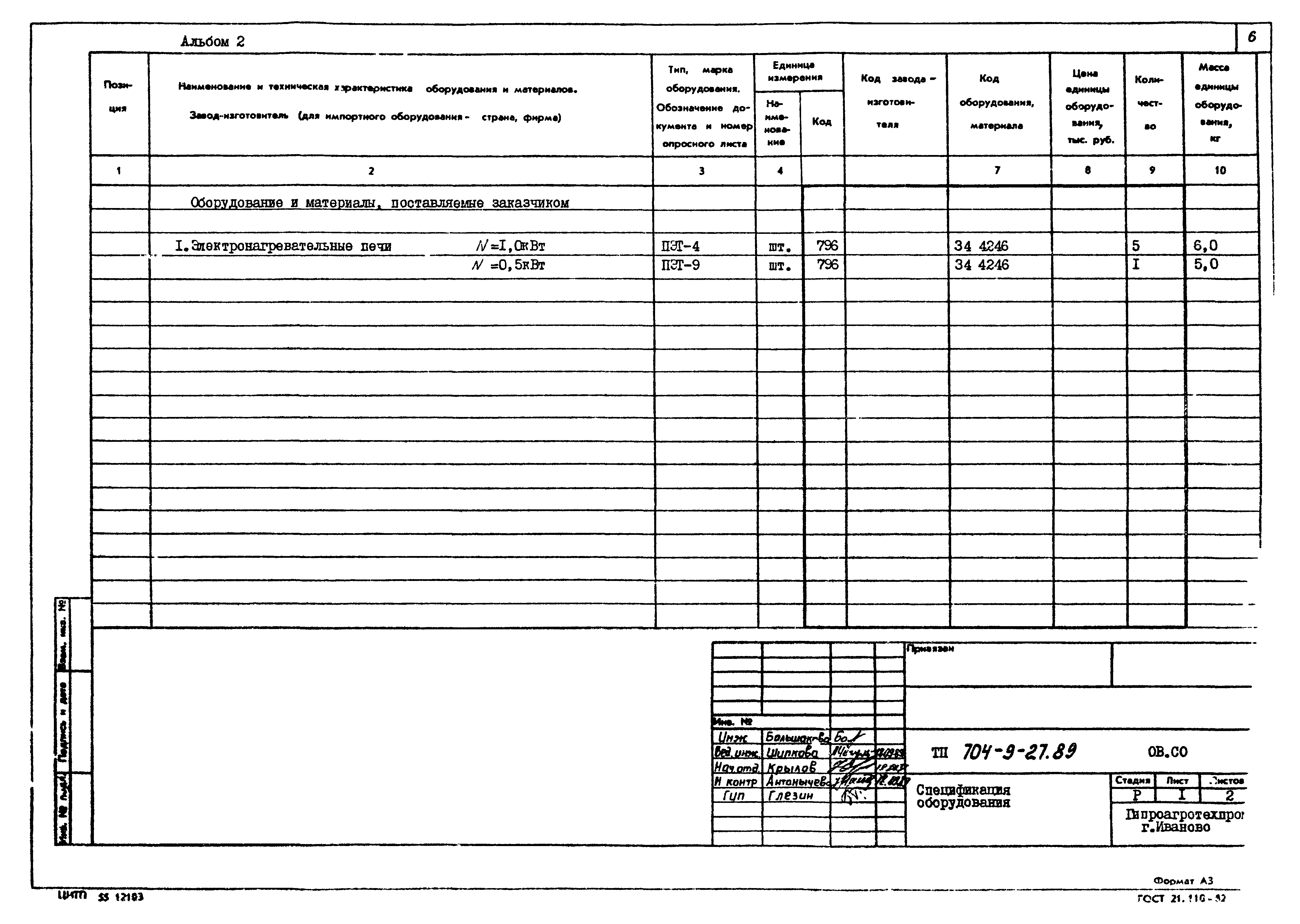Типовой проект 704-9-27.89