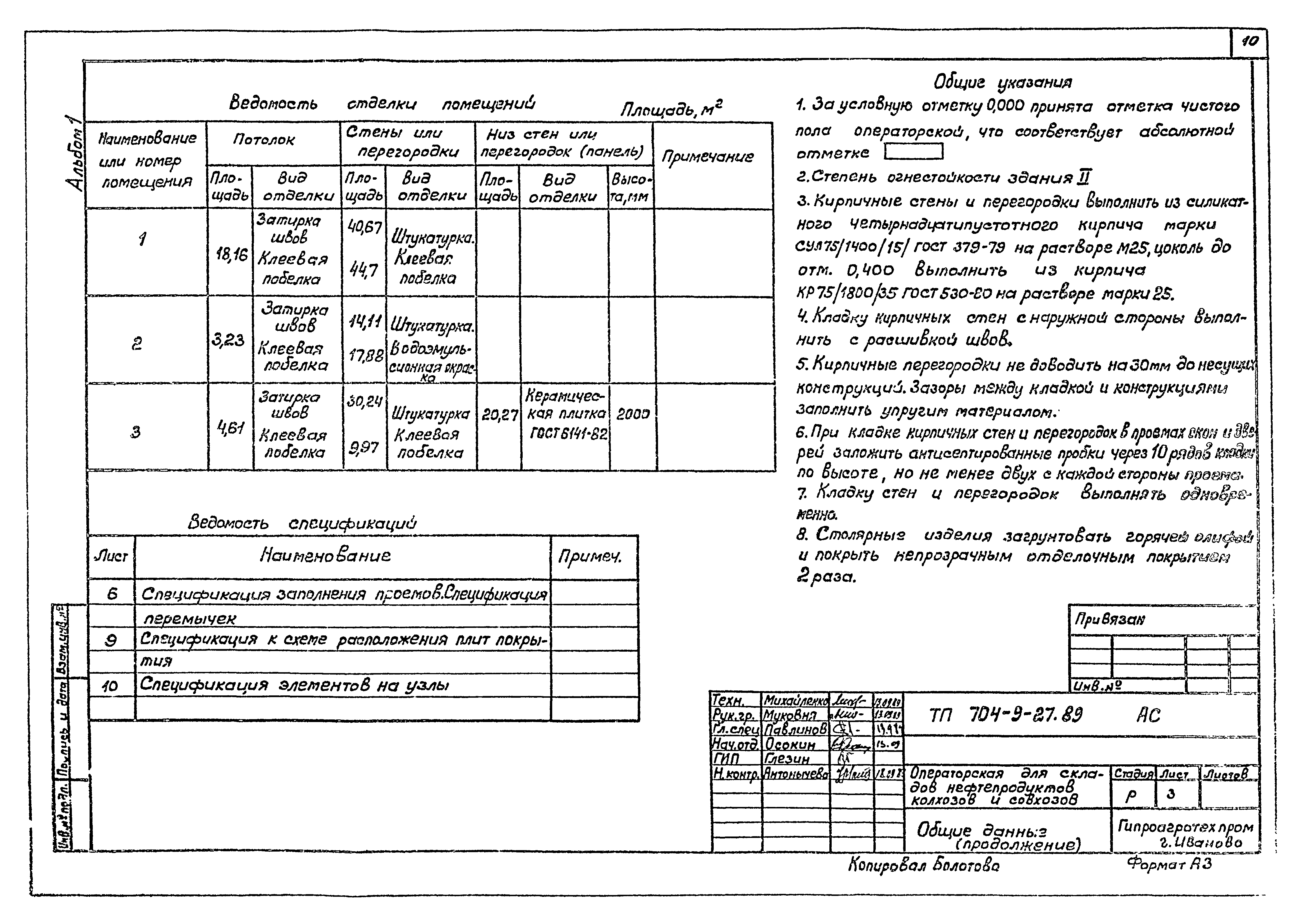 Типовой проект 704-9-27.89