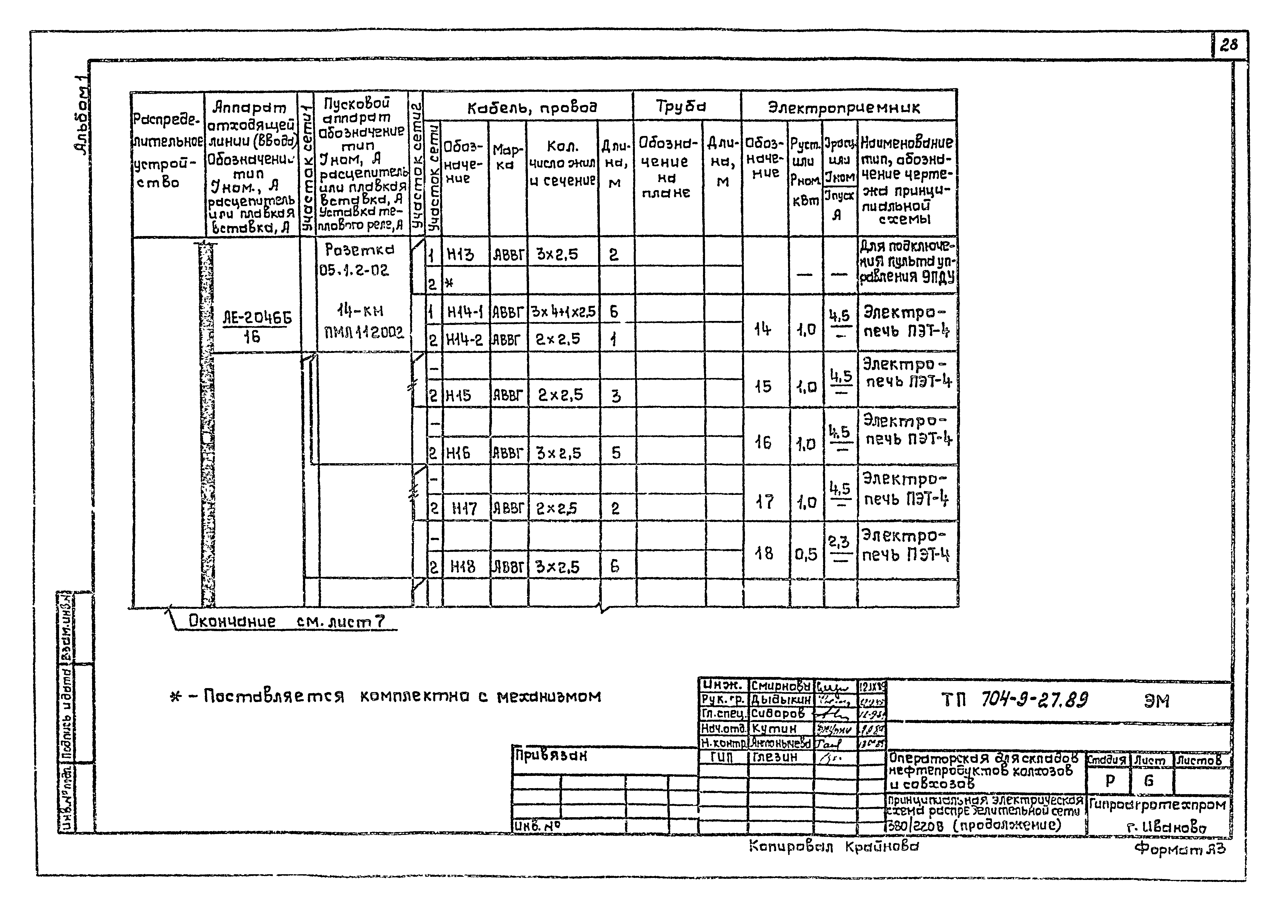 Типовой проект 704-9-27.89
