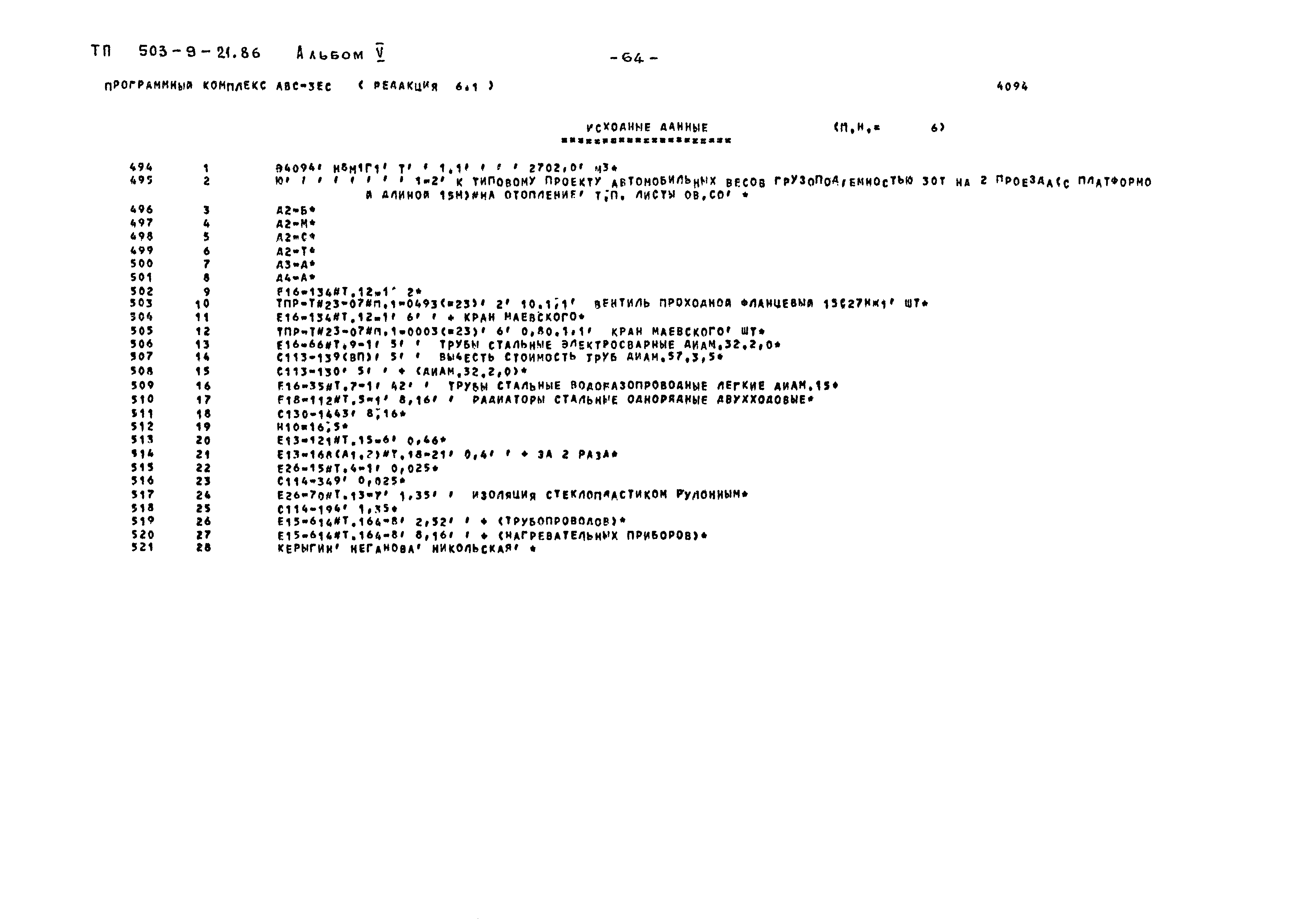 Типовой проект 503-9-21.86