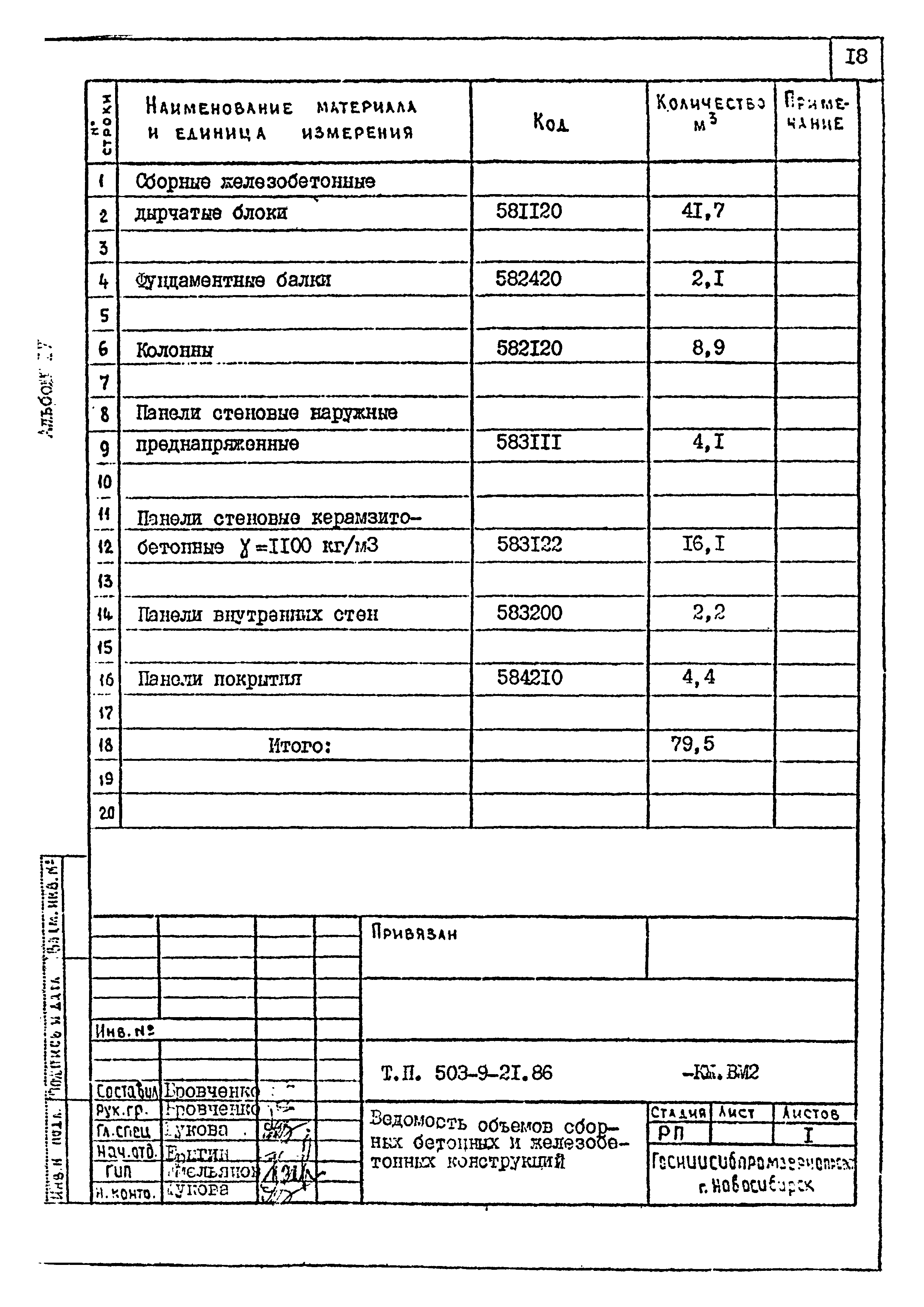 Типовой проект 503-9-21.86