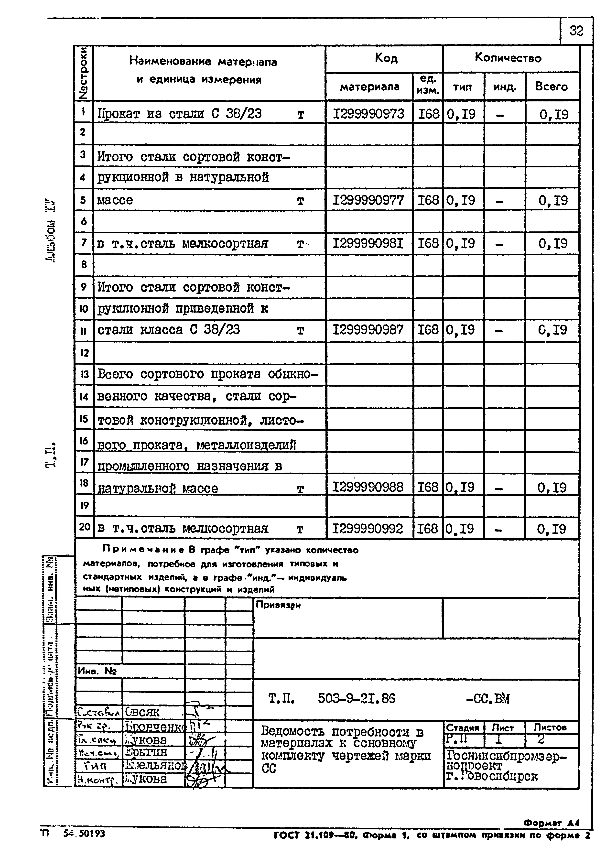 Типовой проект 503-9-21.86