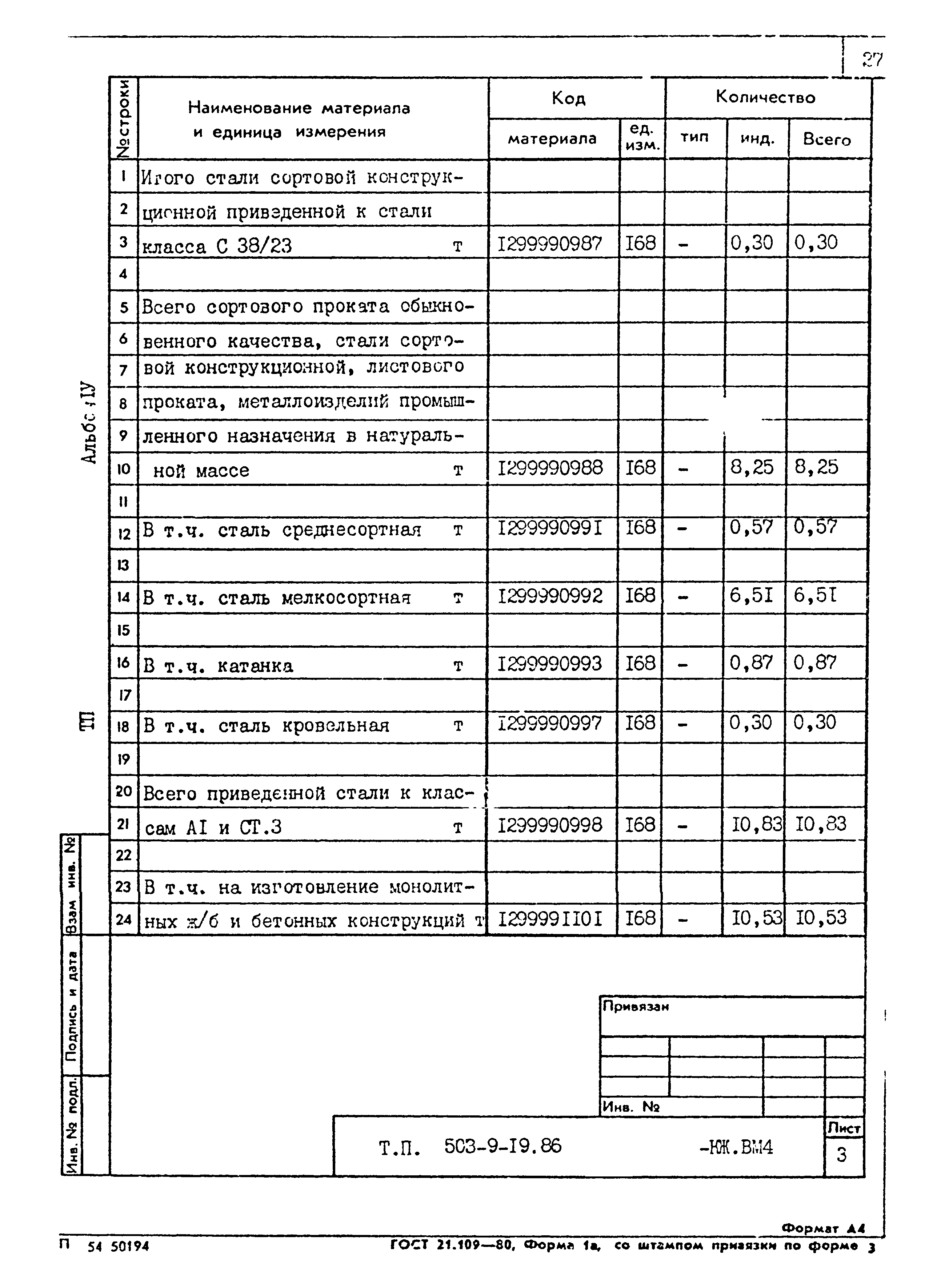 Типовой проект 503-9-19.86