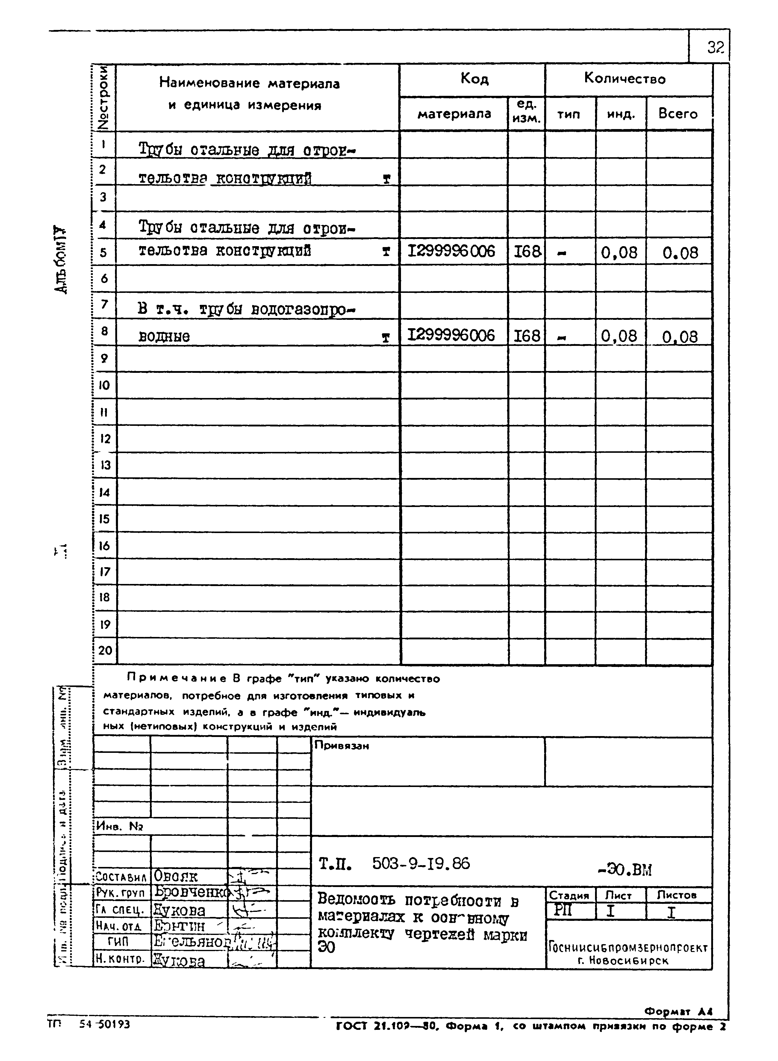 Типовой проект 503-9-19.86