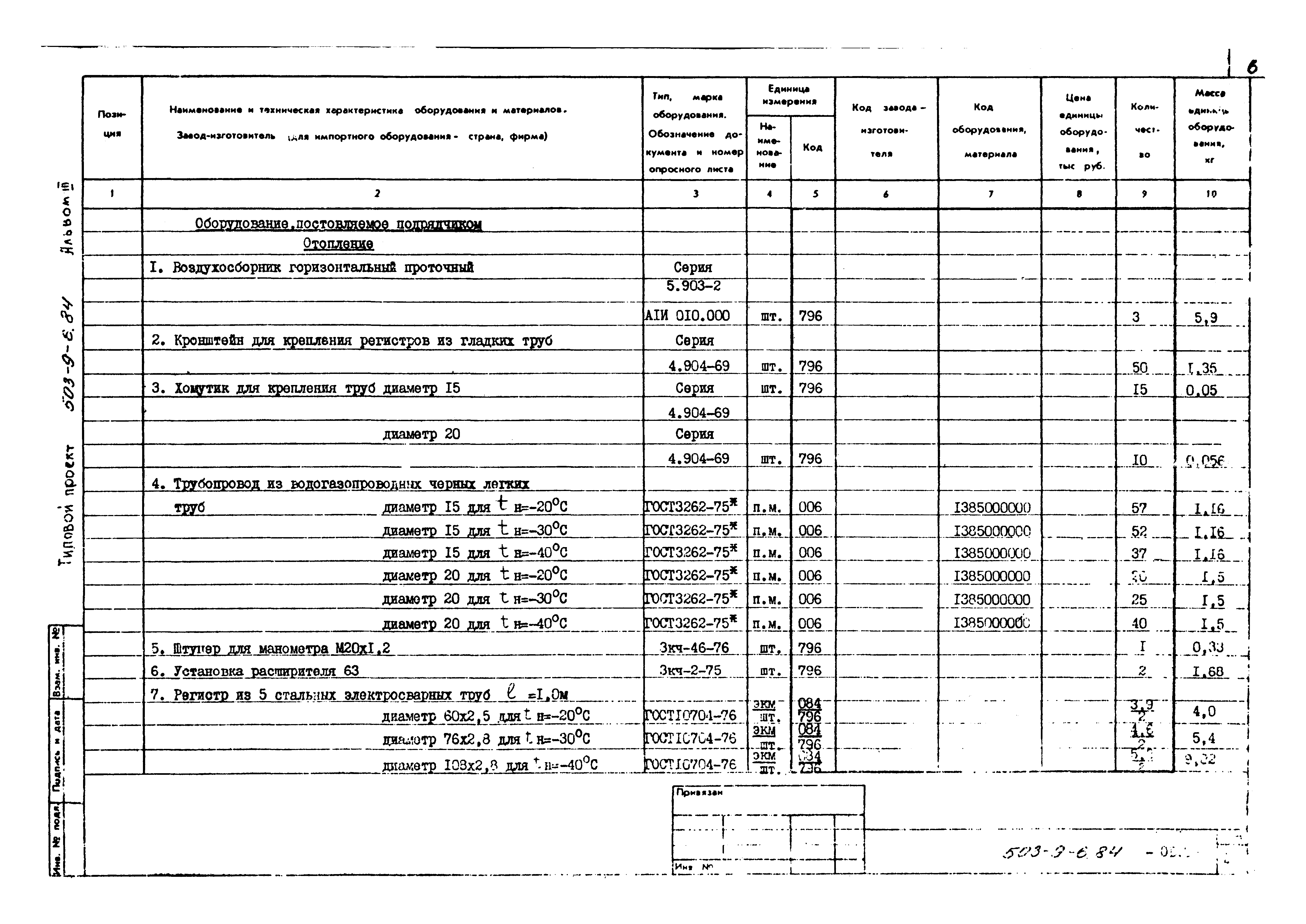 Типовой проект 503-9-6.84