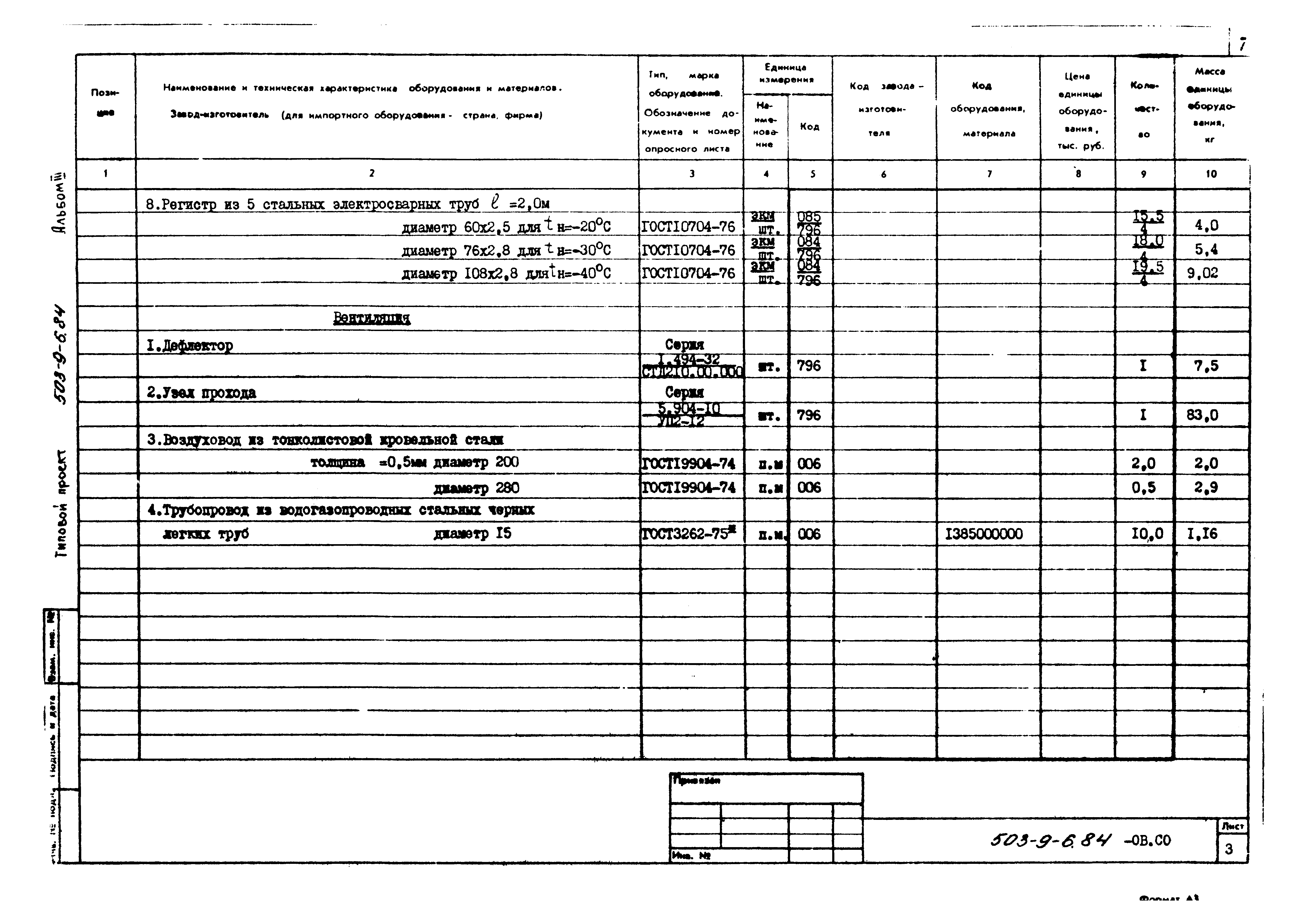 Типовой проект 503-9-6.84