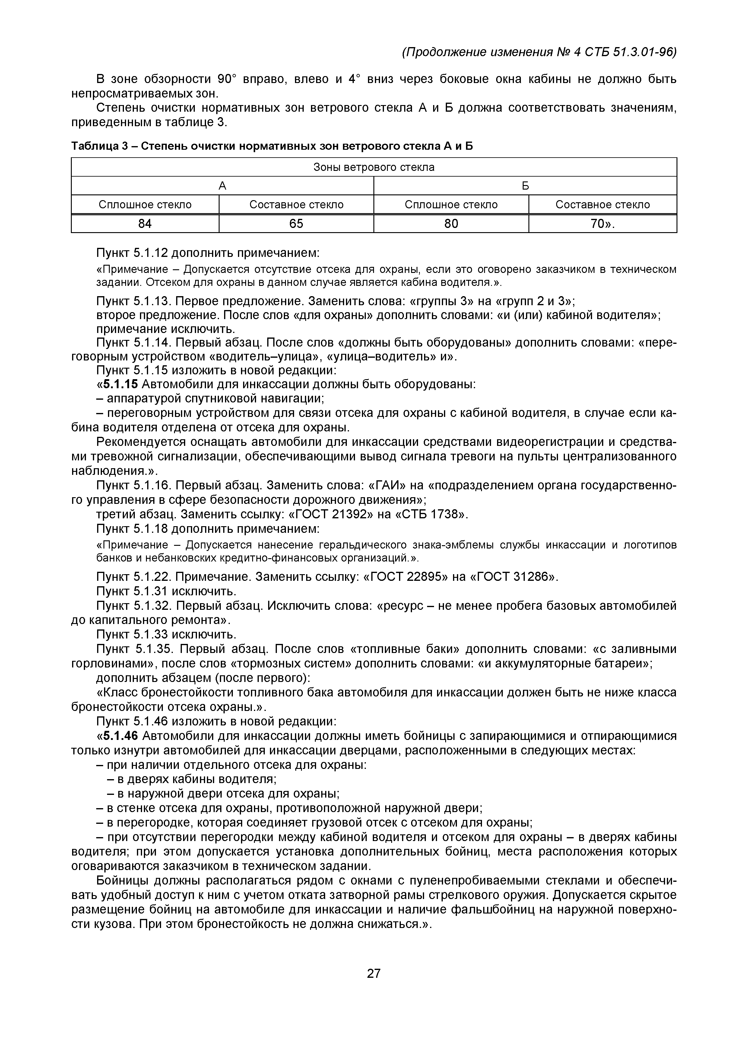 Скачать СТБ 51.3.01-96 Оборудование и технические средства для обеспечения  банковской деятельности. Автомобили для инкассации денежной выручки и  перевозки ценных грузов. Классификация и общие технические требования