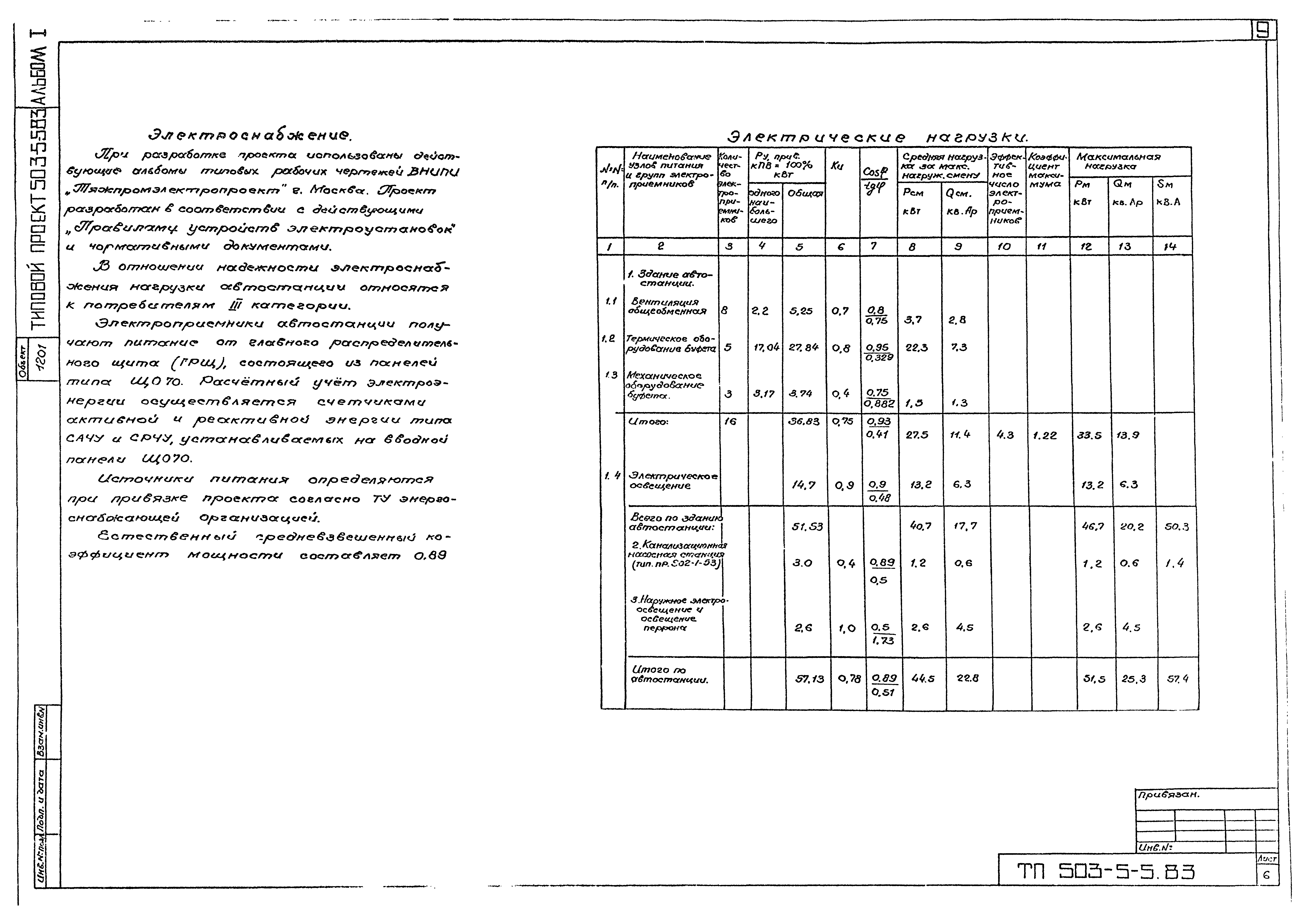 Типовой проект 503-5-5.83