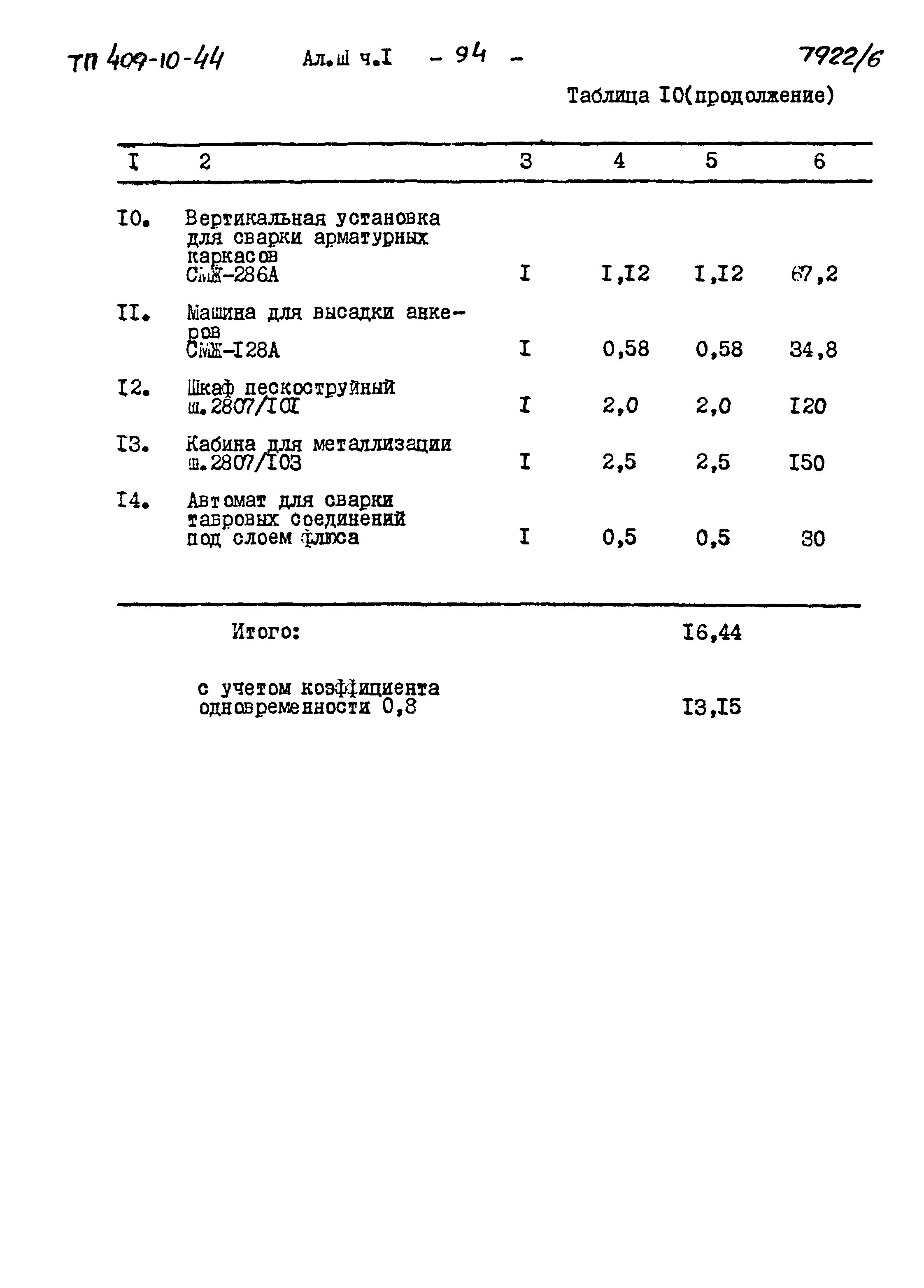 Типовой проект 409-10-44