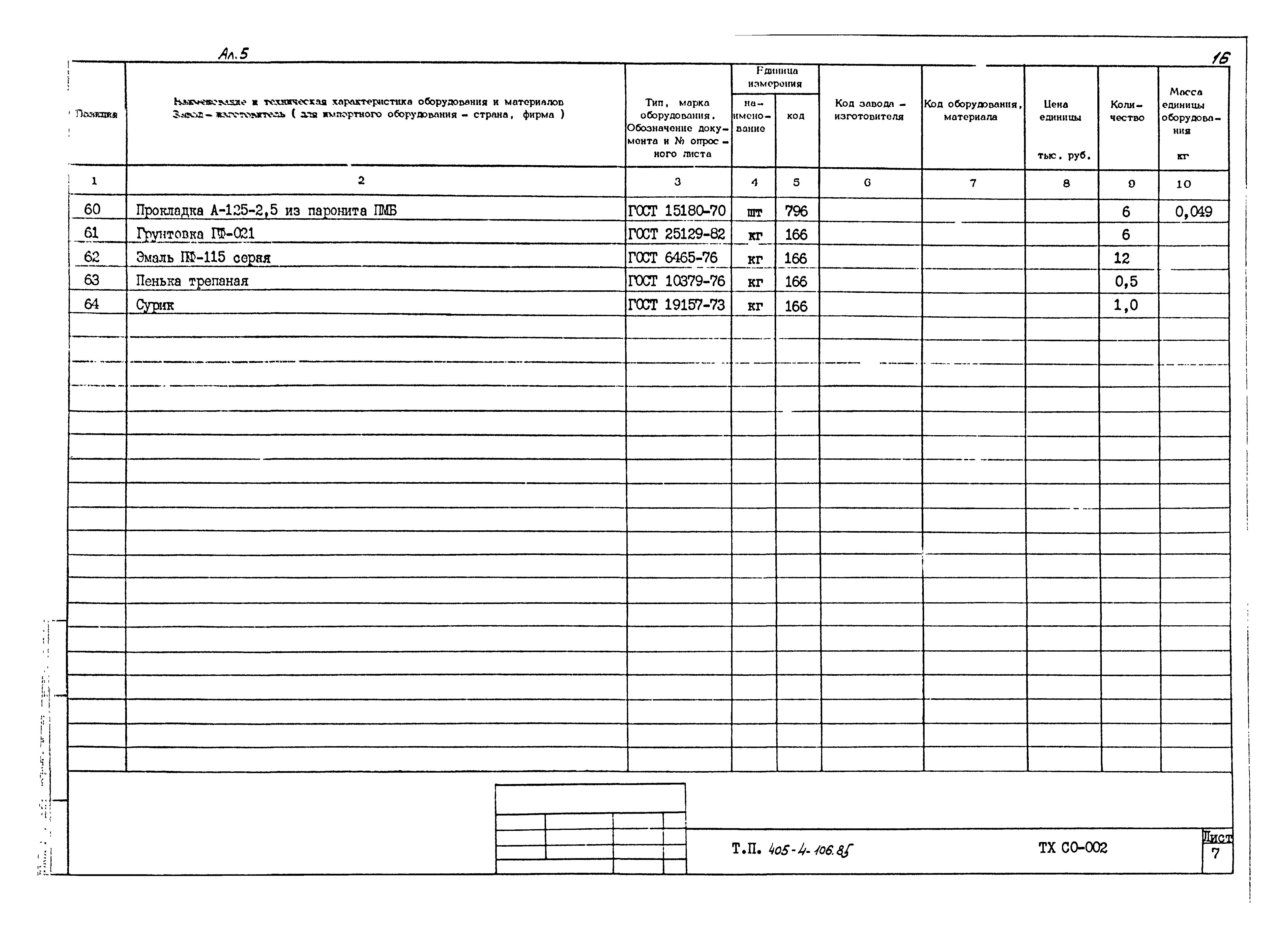 Типовой проект 405-4-106.85