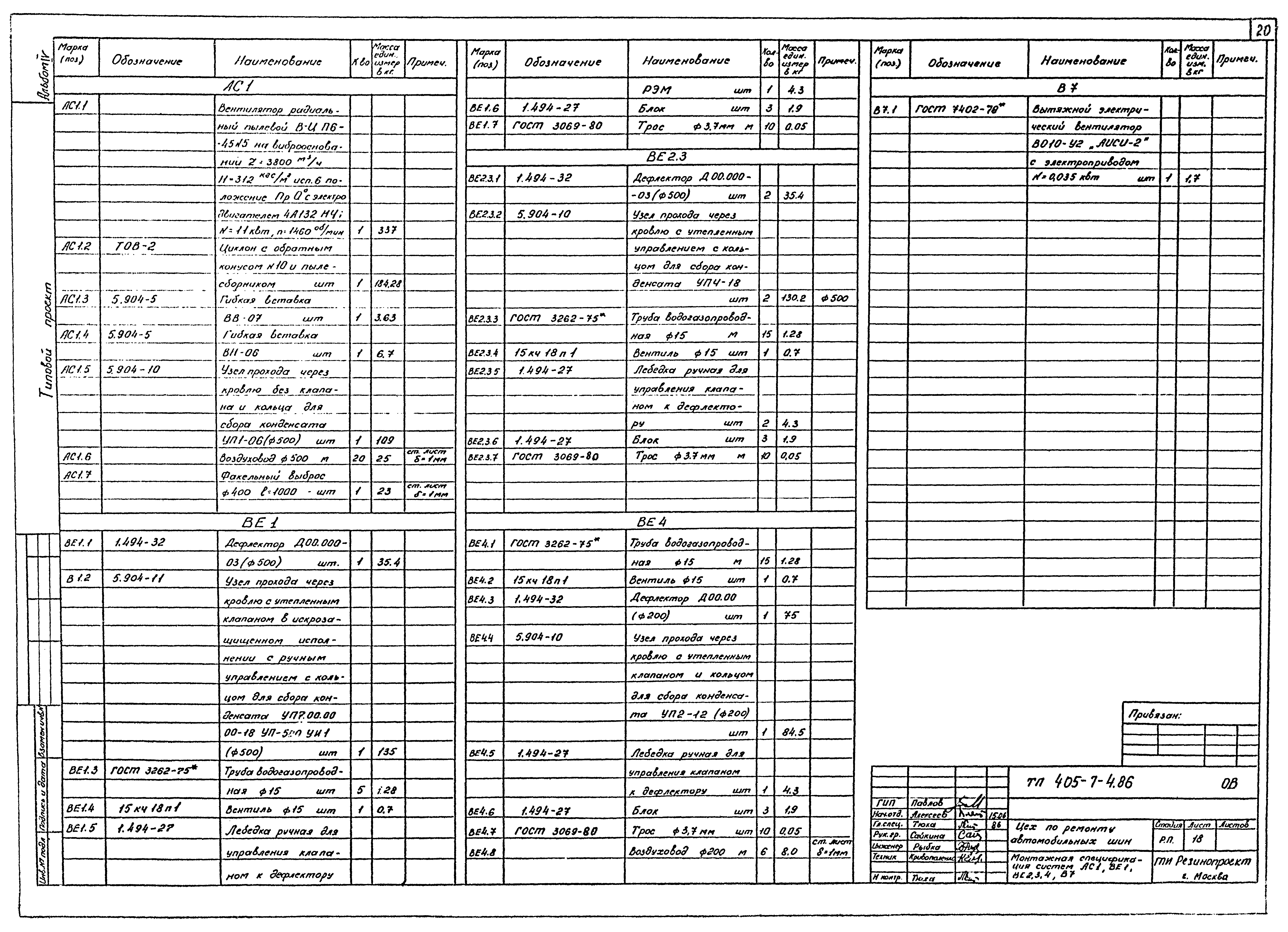 Типовой проект 405-7-4.86
