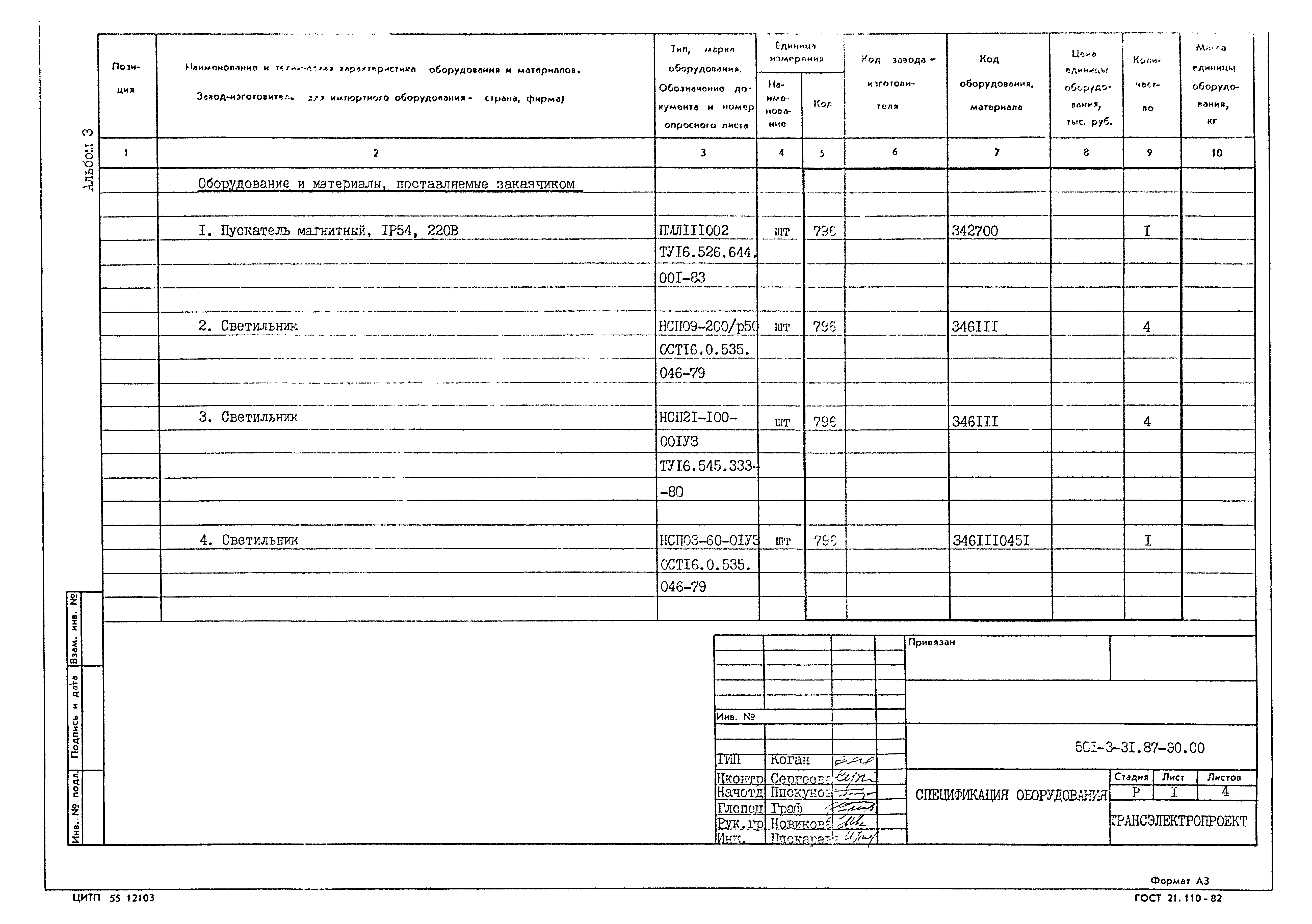 Типовой проект 501-3-31.87