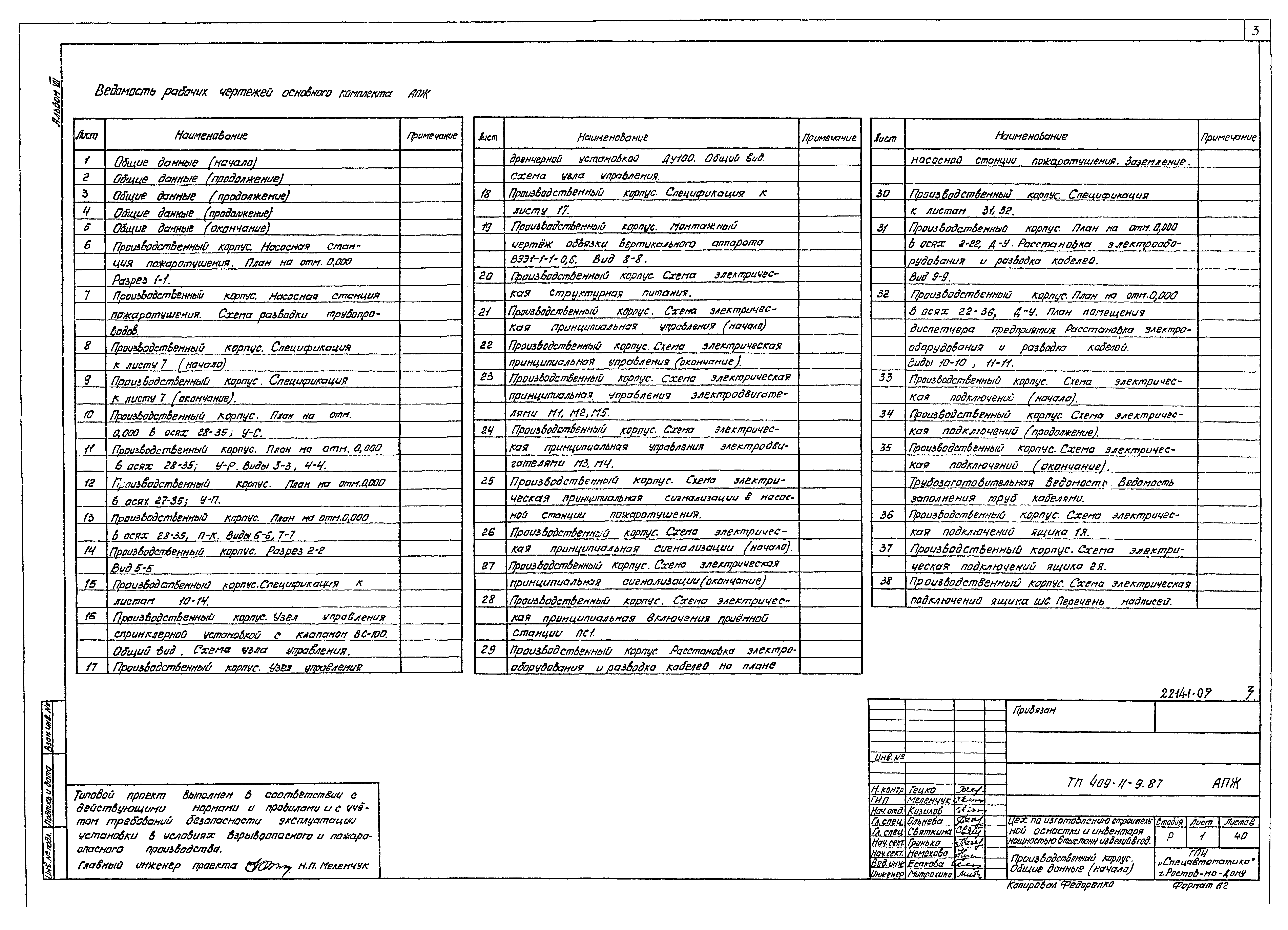 Типовой проект 409-11-9.87