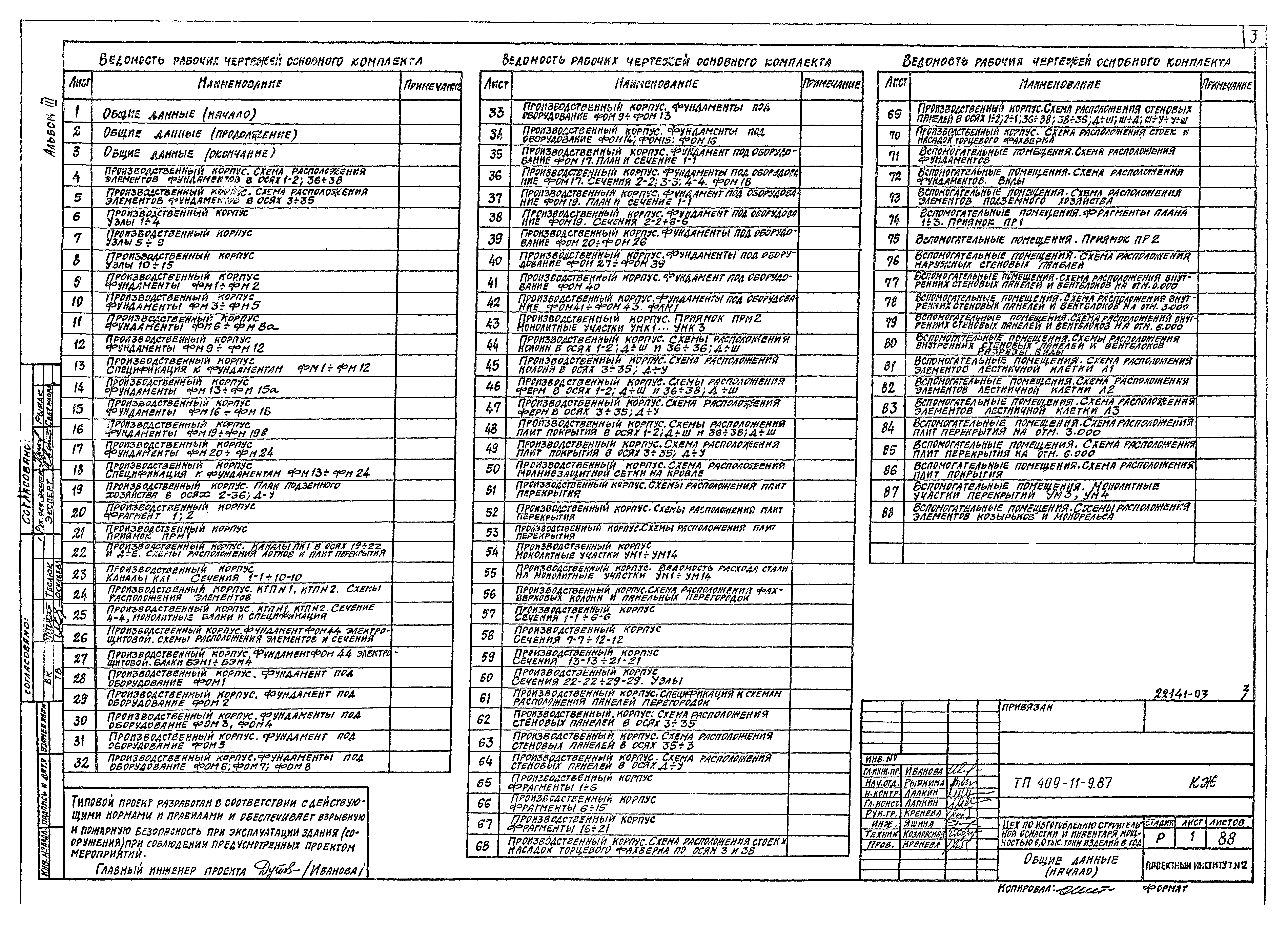 Типовой проект 409-11-9.87