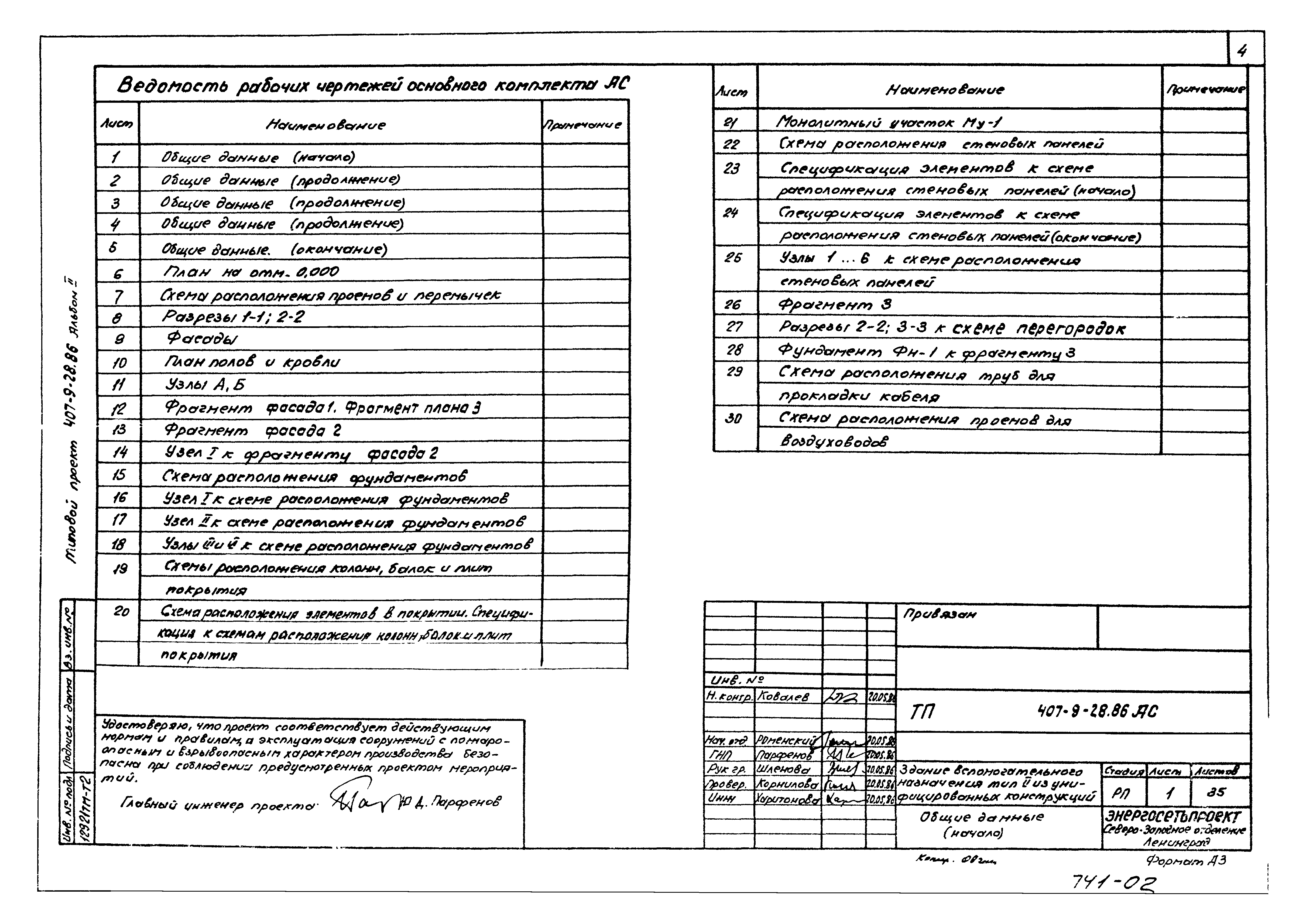 Типовой проект 407-9-28.86