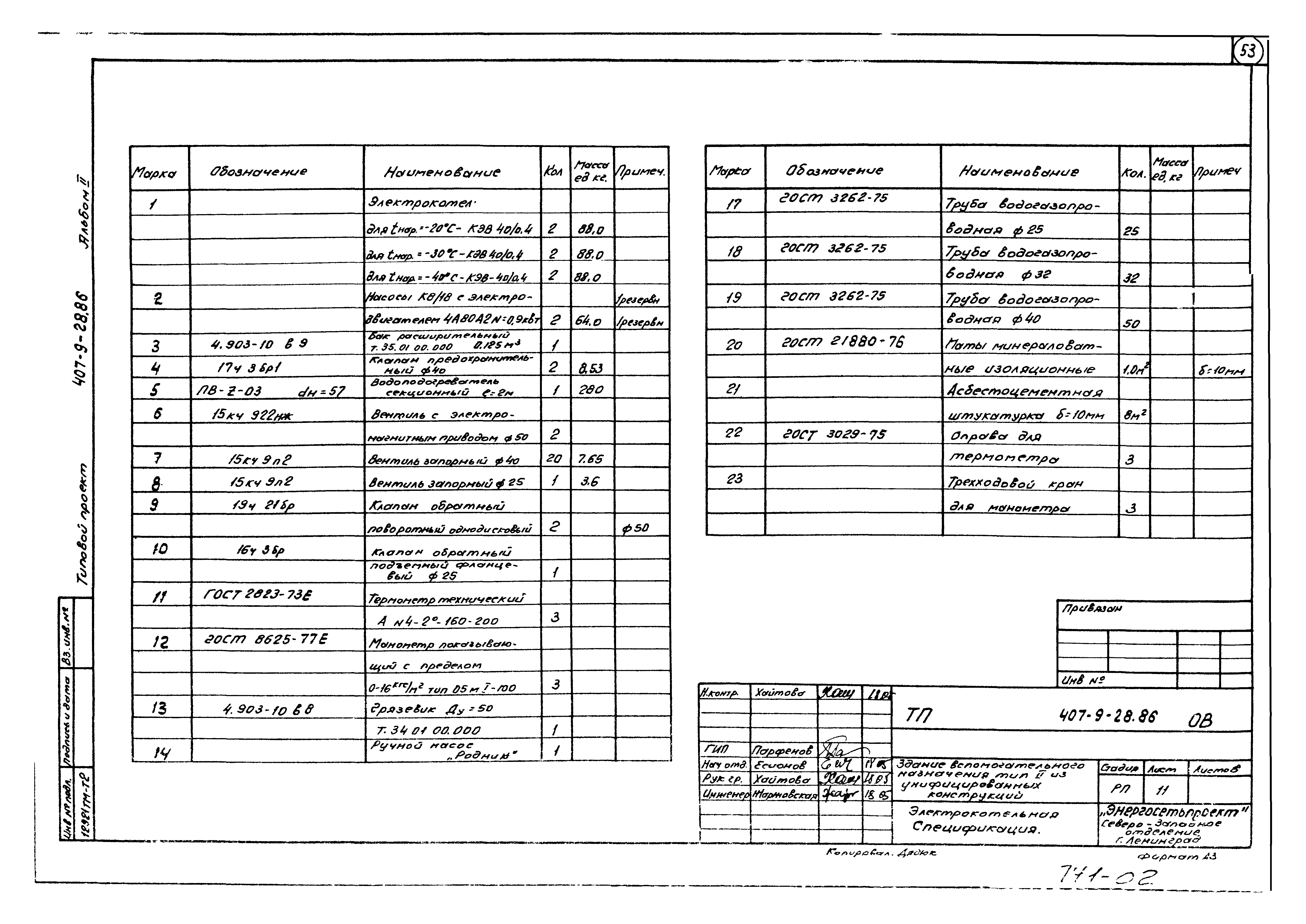 Типовой проект 407-9-28.86