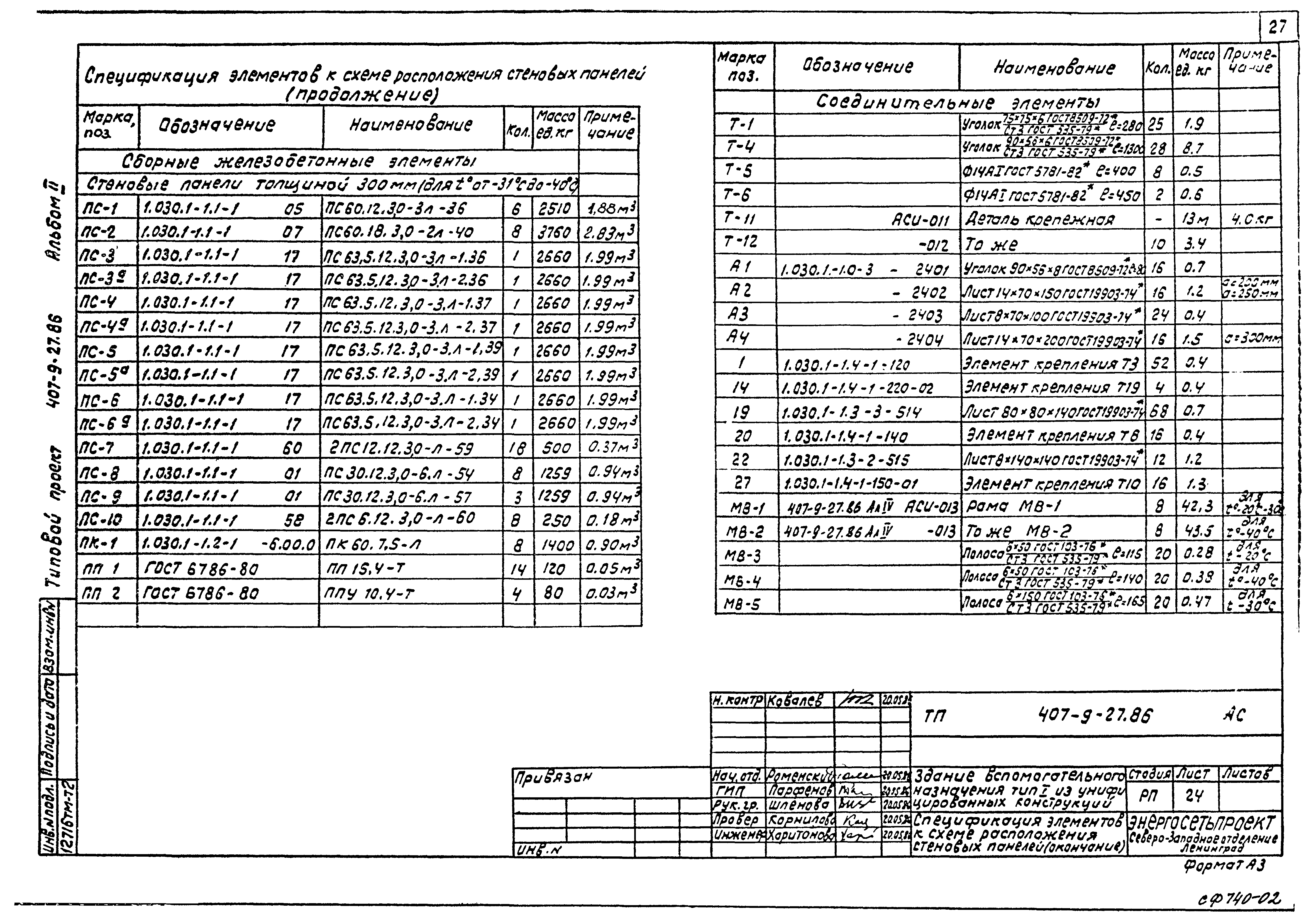 Типовой проект 407-9-27.86