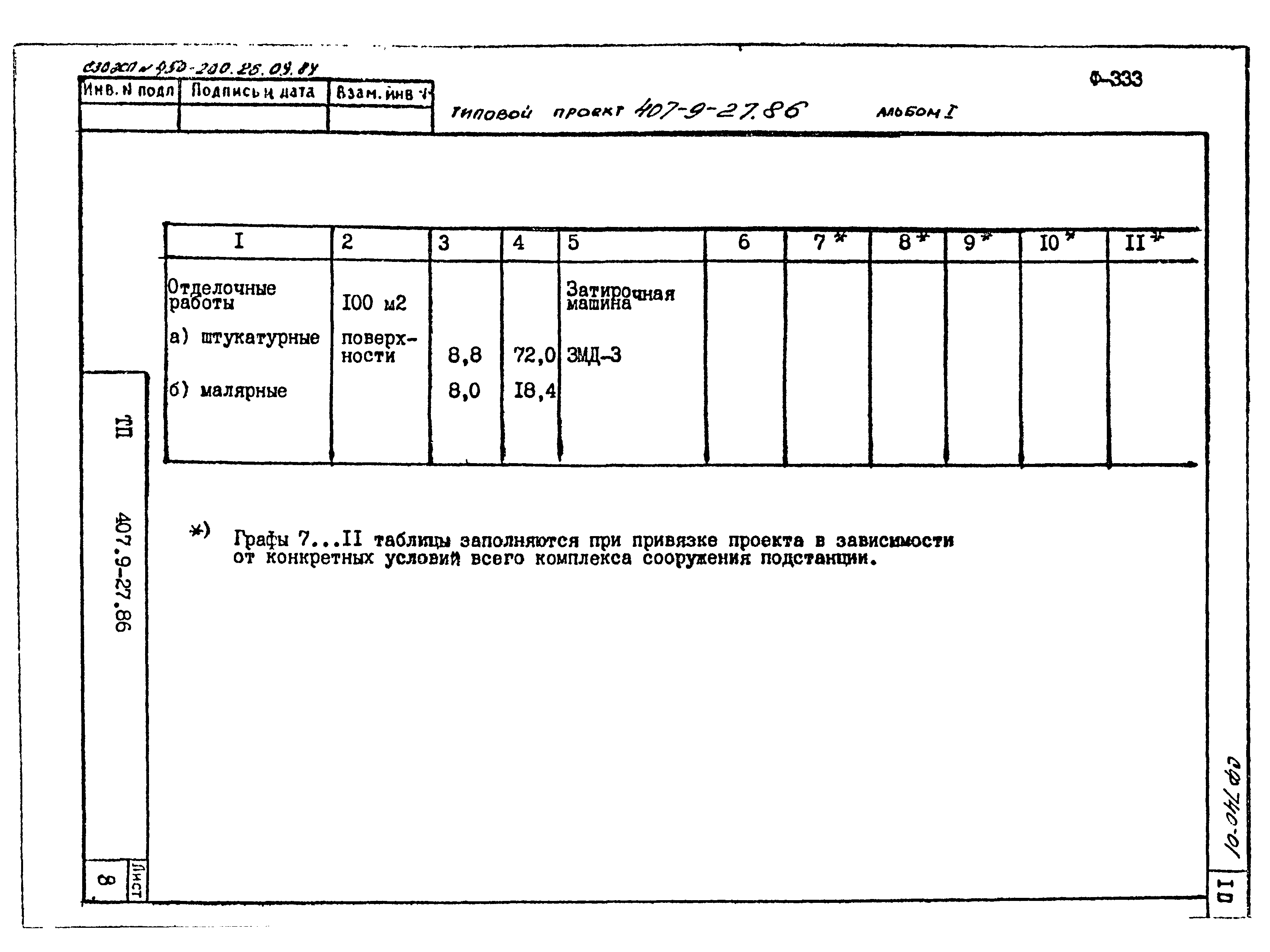 Типовой проект 407-9-27.86