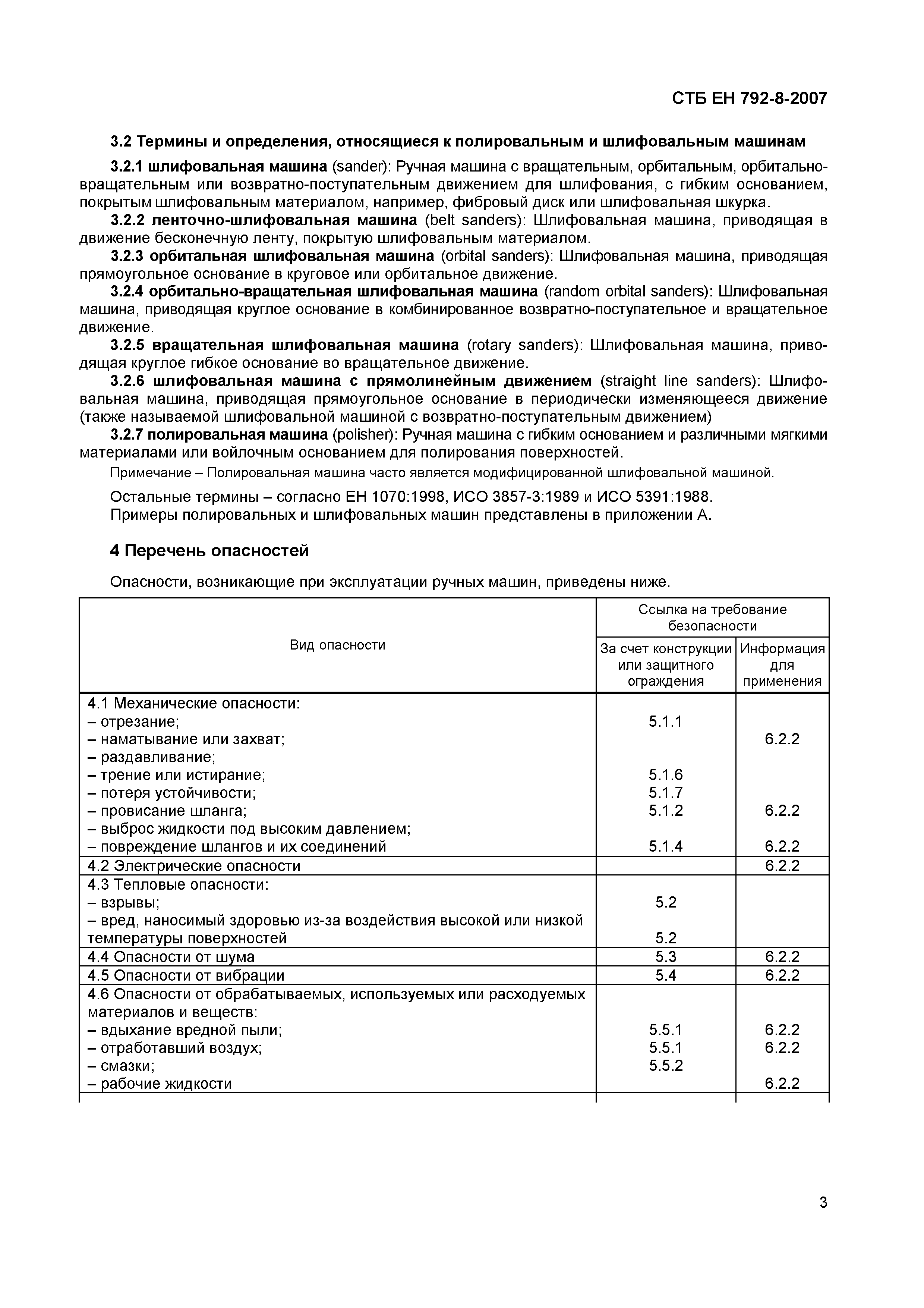 Скачать СТБ ЕН 792-8-2007 Машины ручные неэлектрические. Требования  безопасности. Часть 8. Машины полировальные и шлифовальные