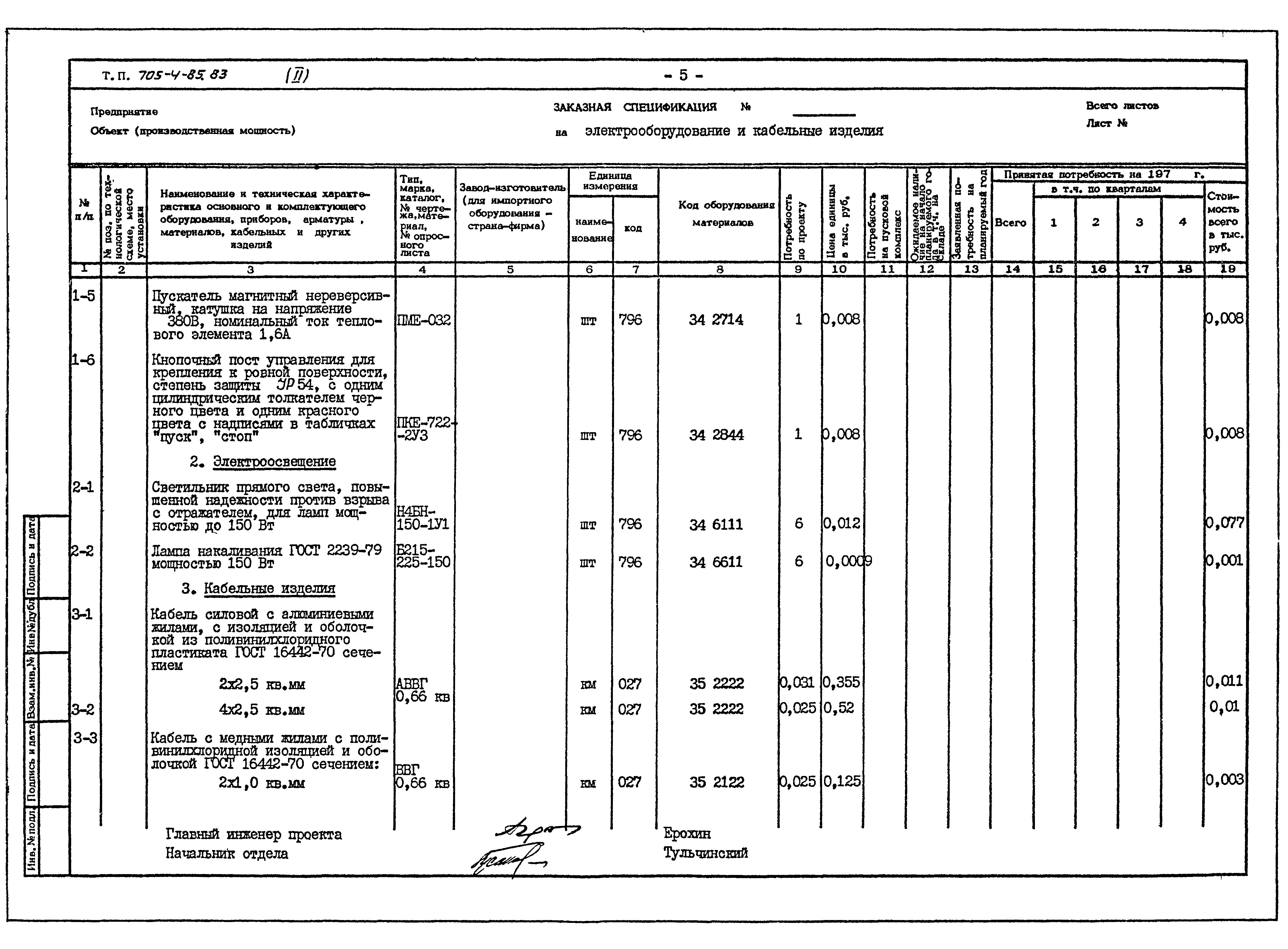 Типовой проект 705-4-85.83