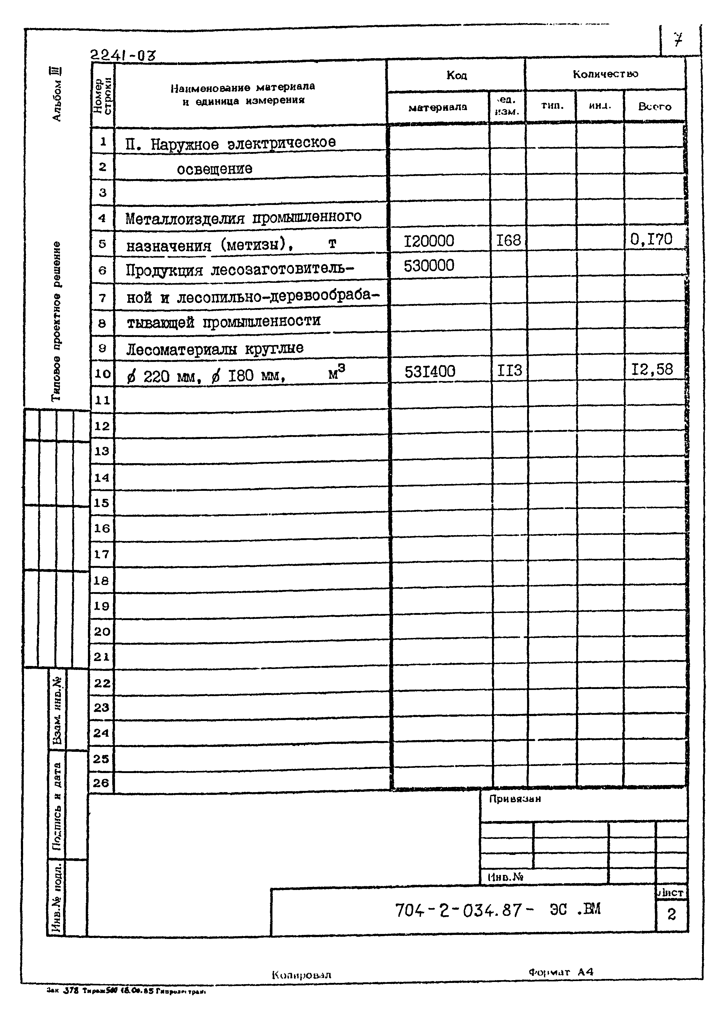 Типовые проектные решения 704-2-034.87