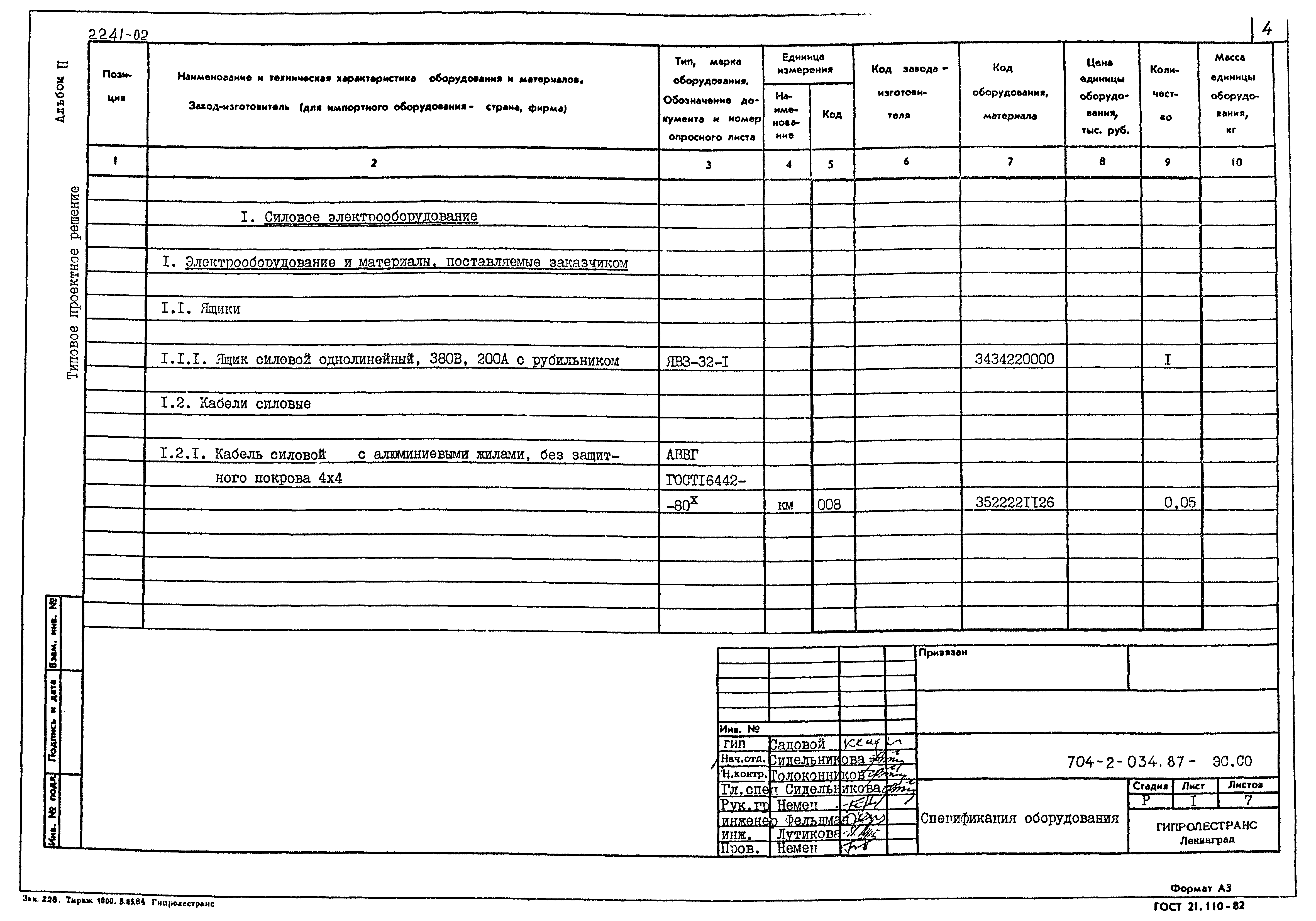 Типовые проектные решения 704-2-034.87