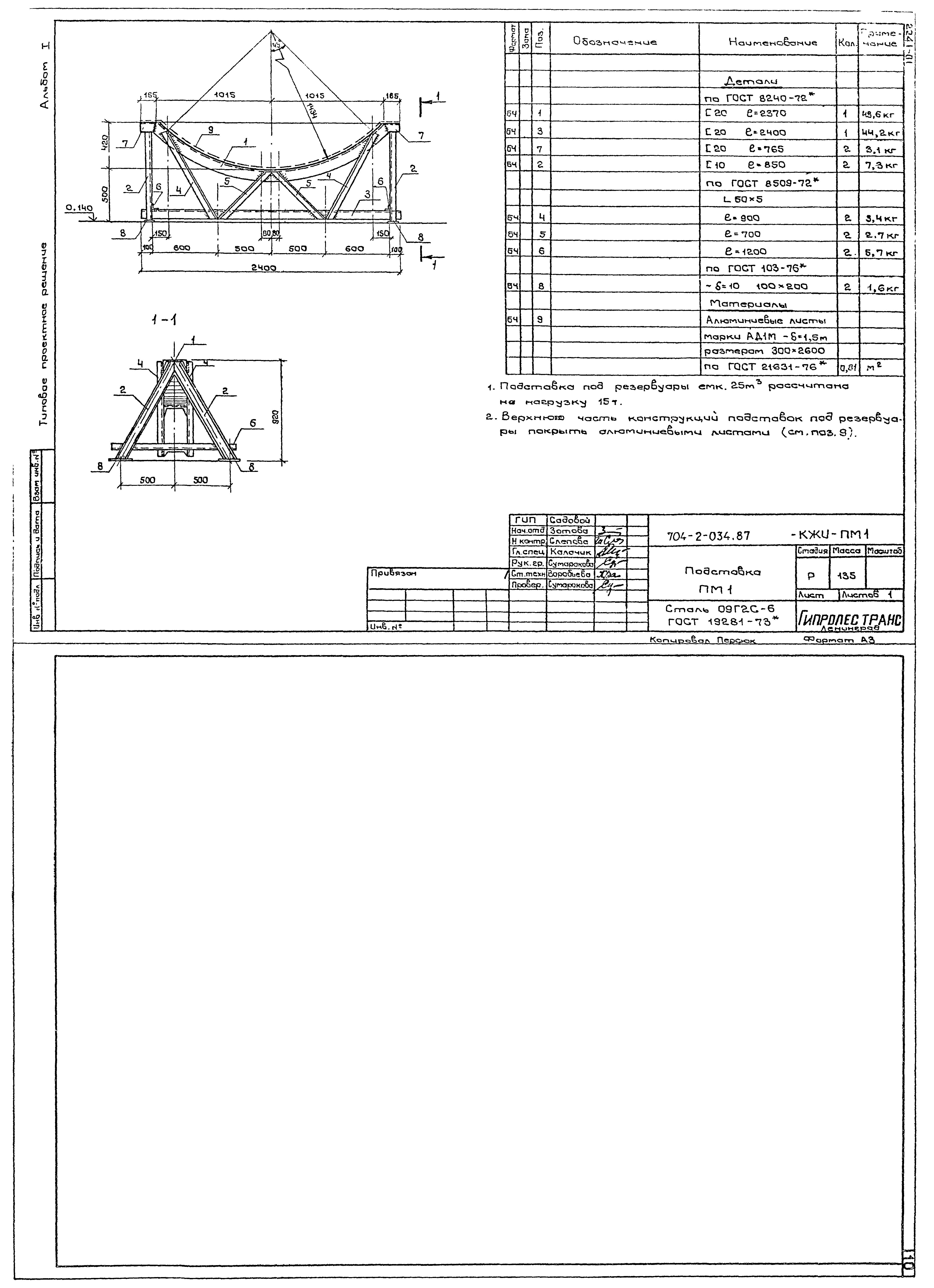 Типовые проектные решения 704-2-034.87