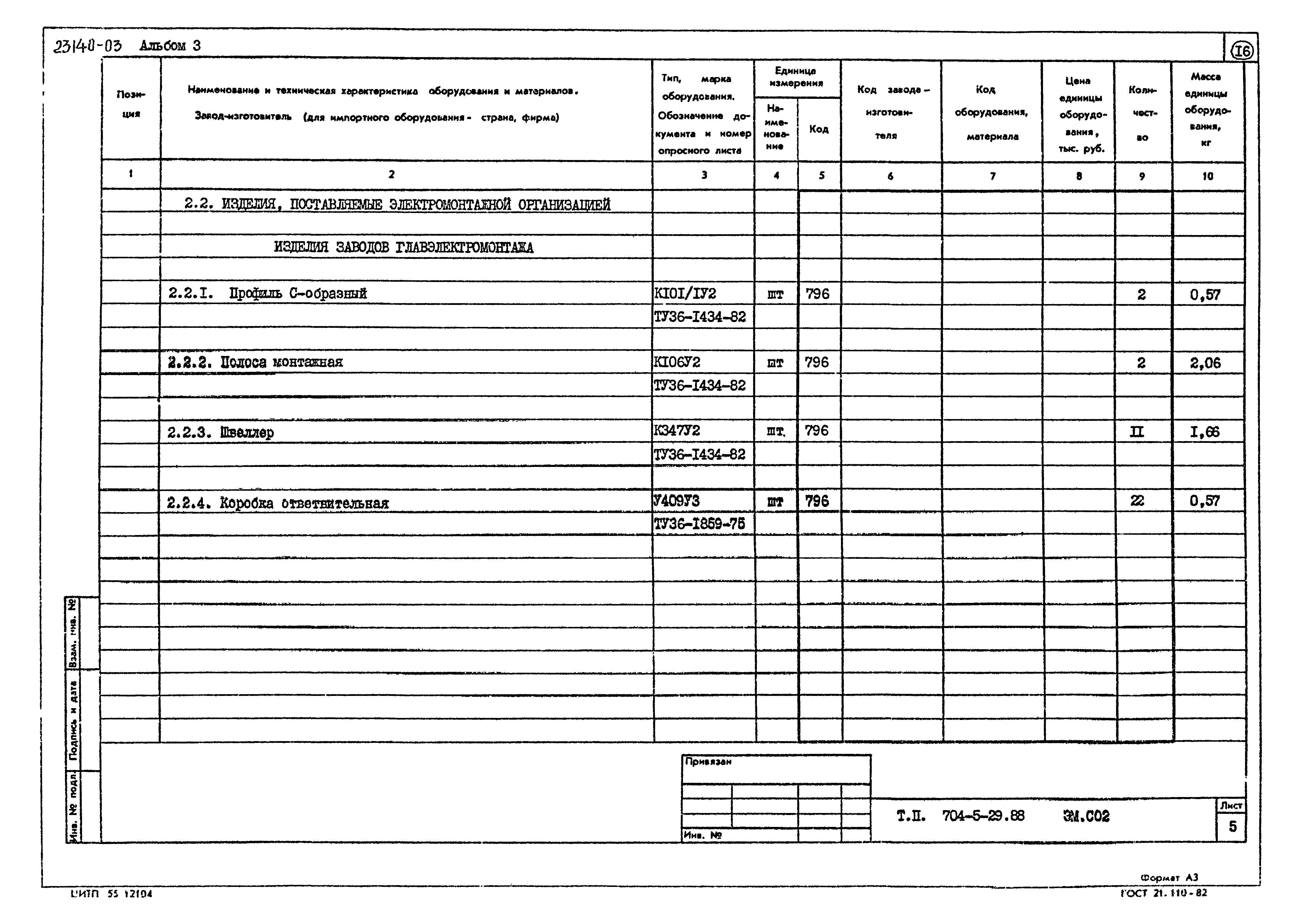 Типовой проект 704-5-29.88