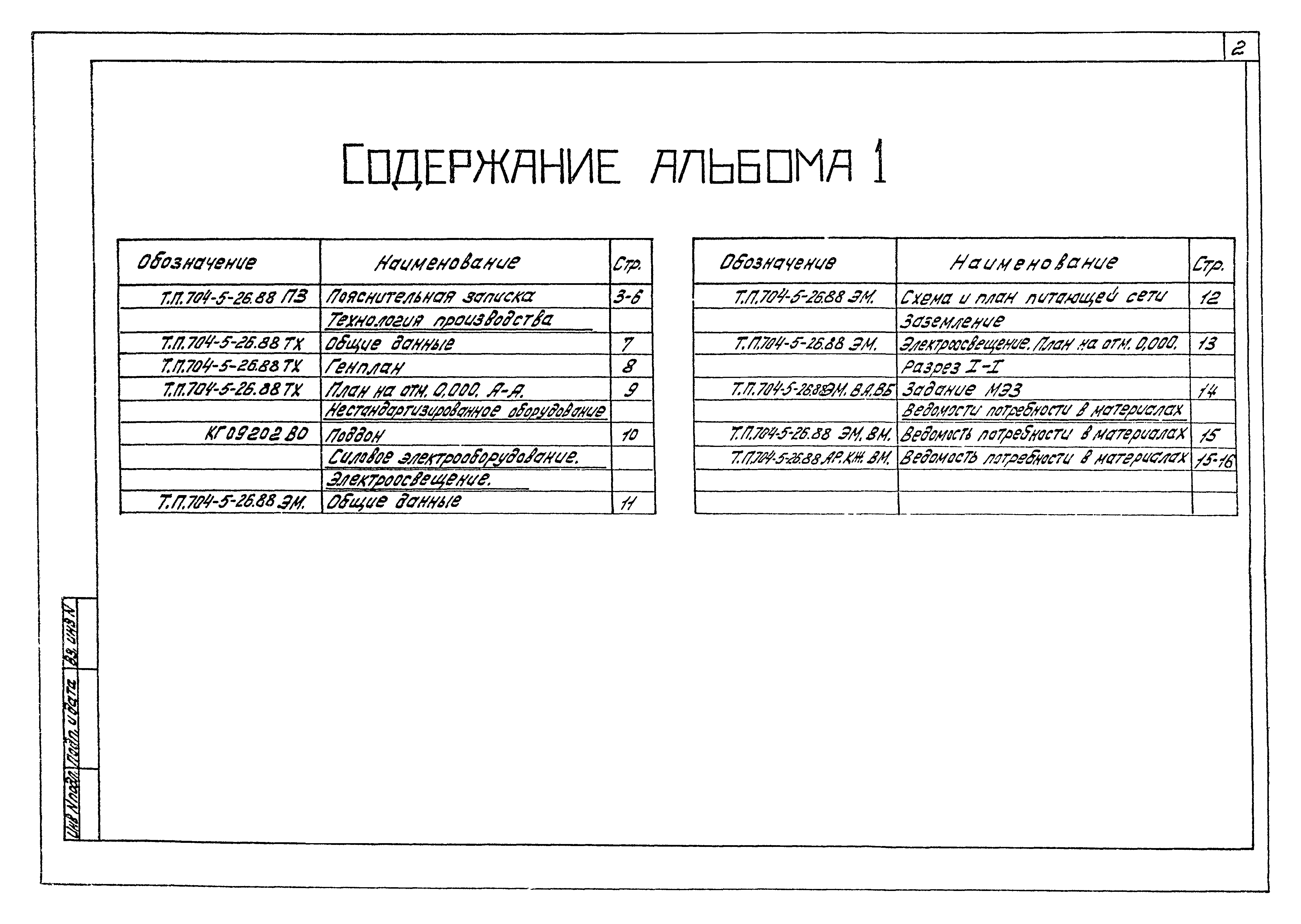 Типовой проект 704-5-26.88