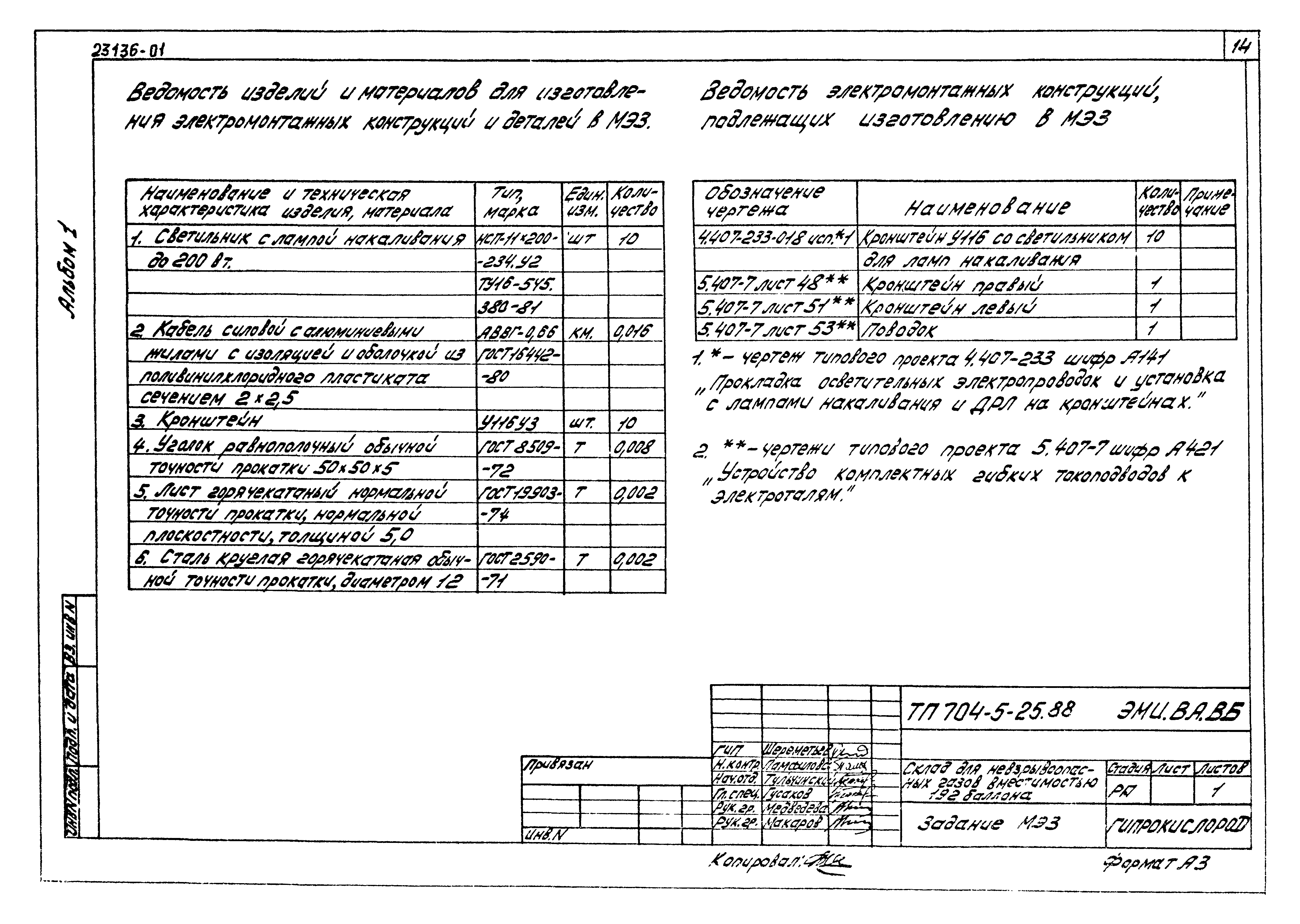 Типовой проект 704-5-25.88