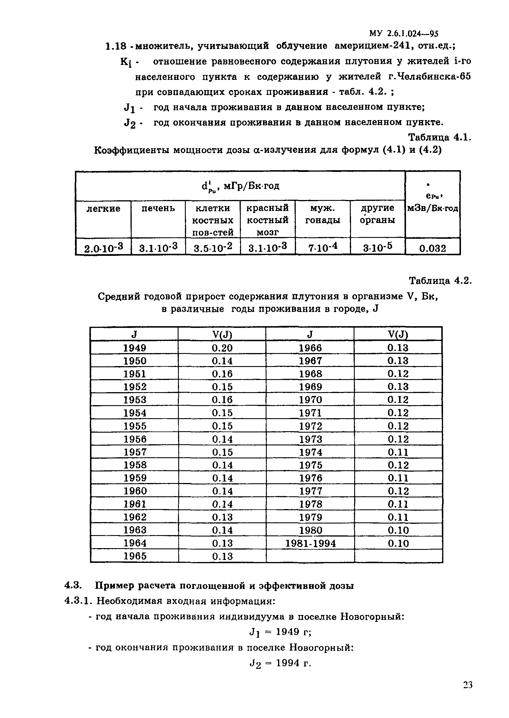 МУ 2.6.1.024-95